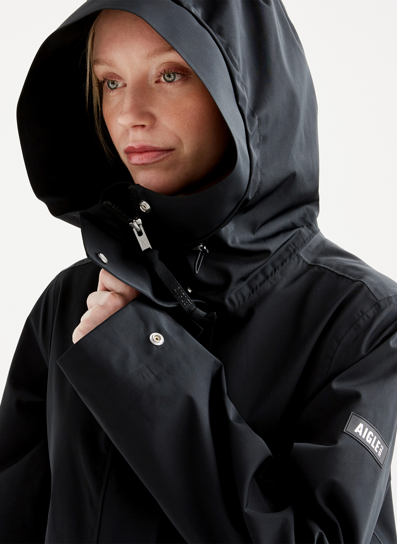 Parka imperméable col montant AIGLE Noir