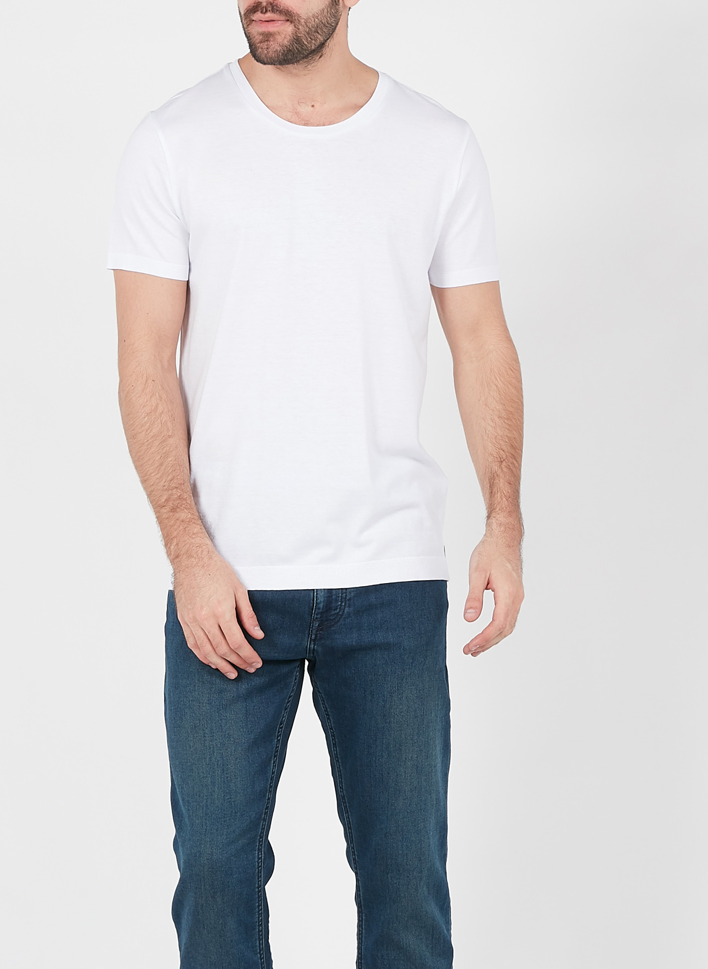Rundhals-T-Shirt aus Baumwoll-Mix IKKS Weiss