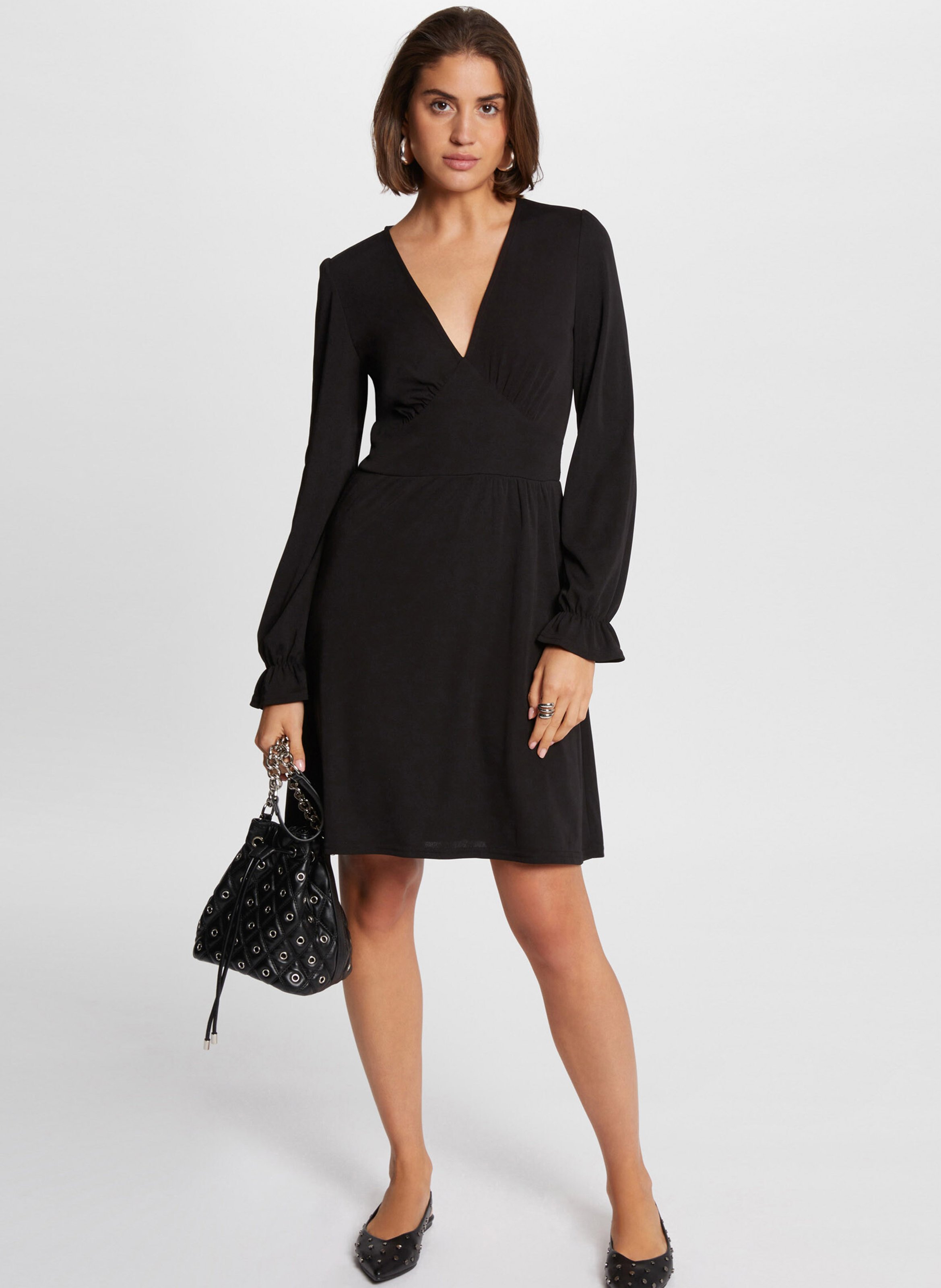 Robe courte col V MORGAN Noir