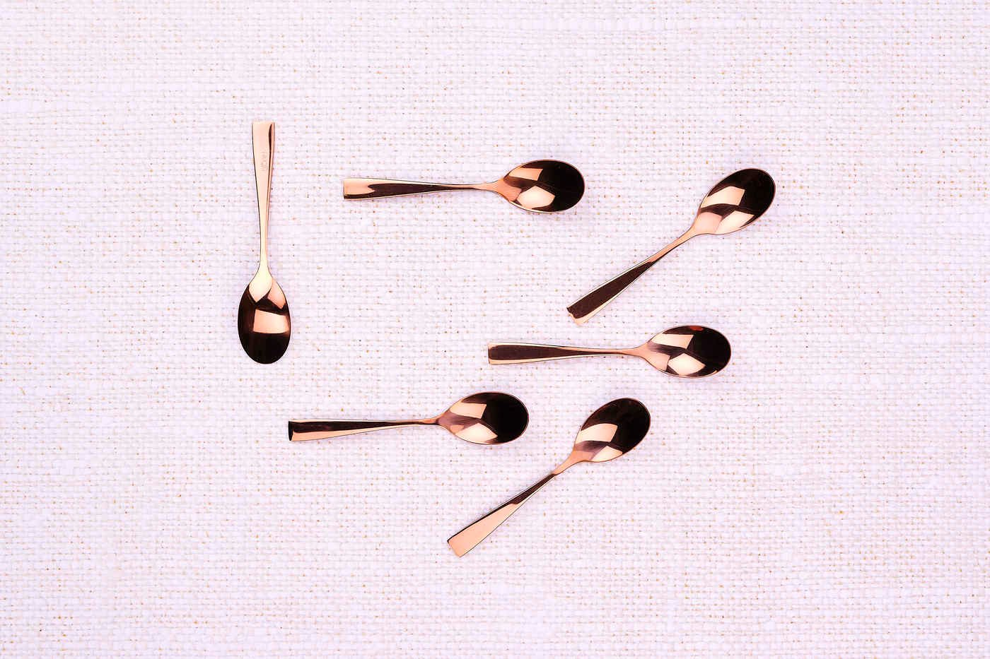 Set of 6 small spoons BJORN Red