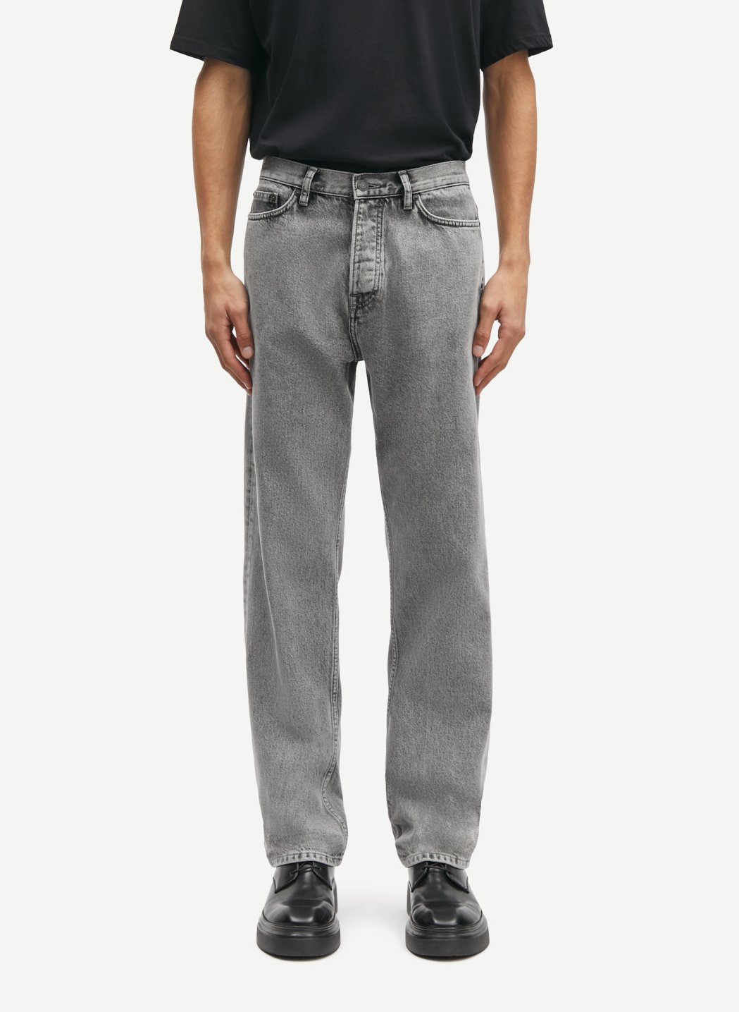 Jean droit en coton biologique SAMSOE SAMSOE Gris