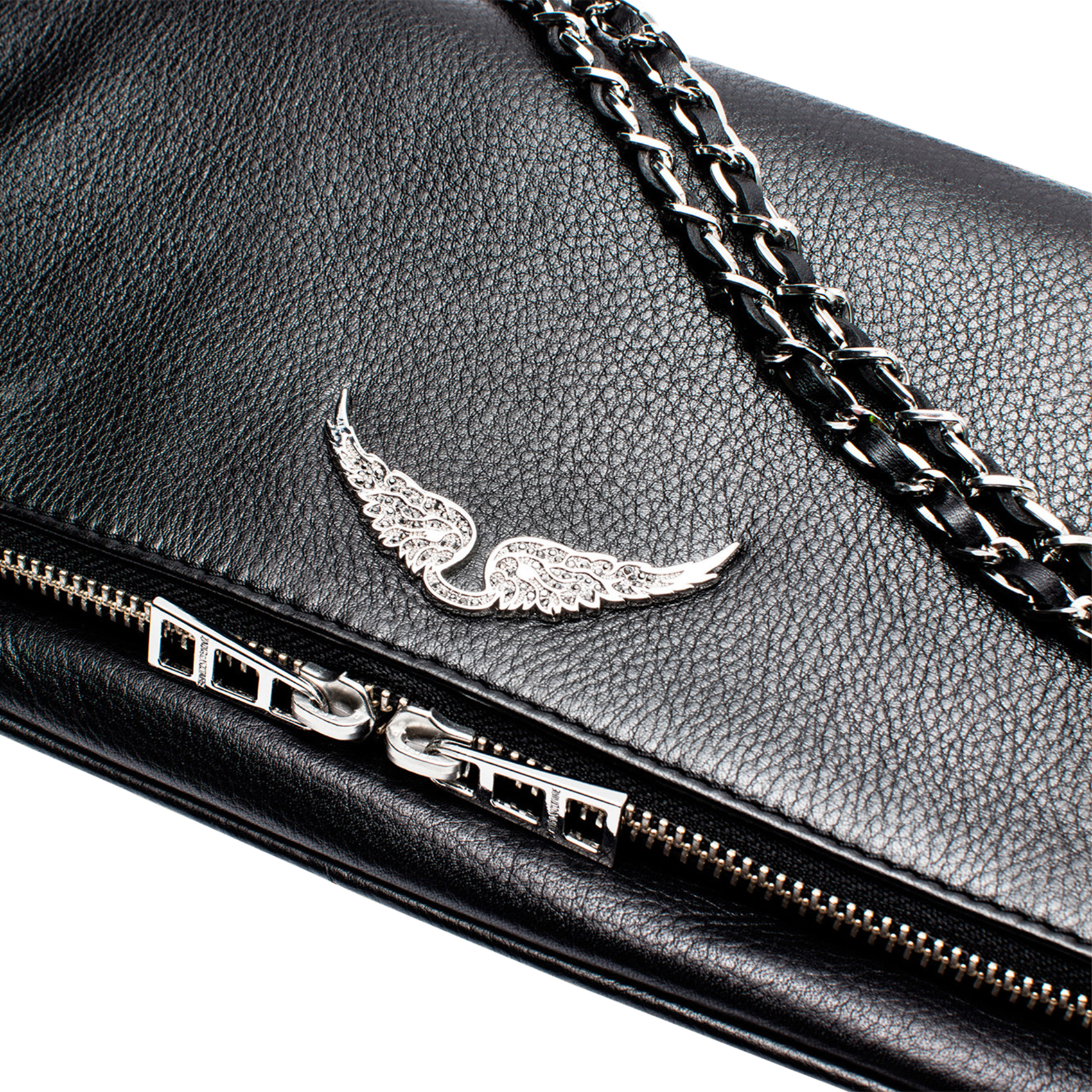 Pochette in pelle con catene in metallo ZADIG&VOLTAIRE Nero