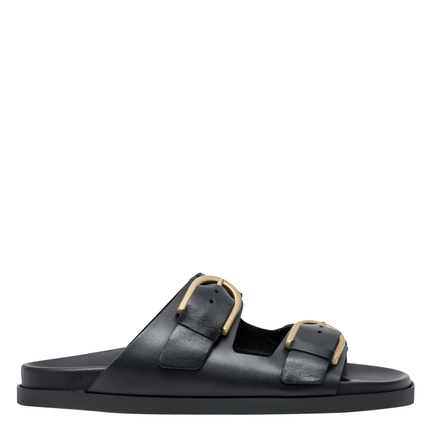 Flache Kalbsleder-Sandalen BOCAGE Schwarz