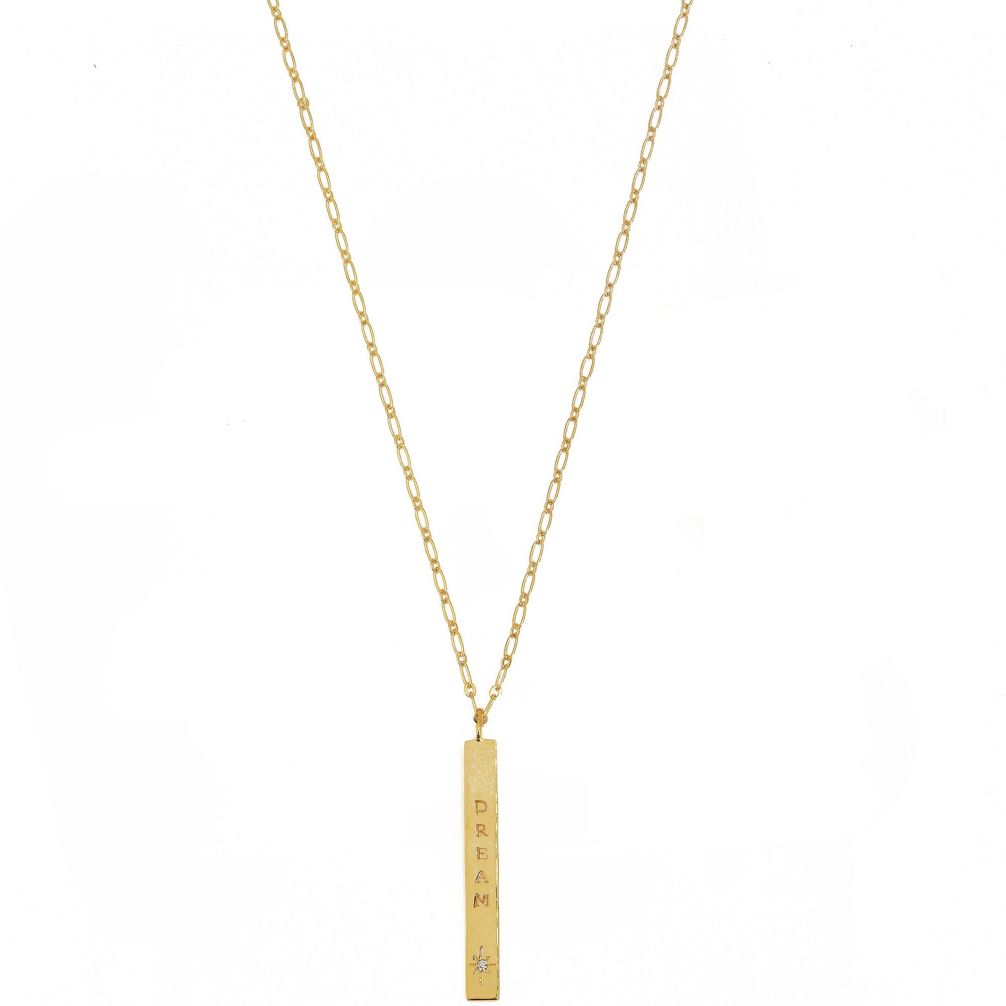 Gold-plated mantra necklace NILAI Golden