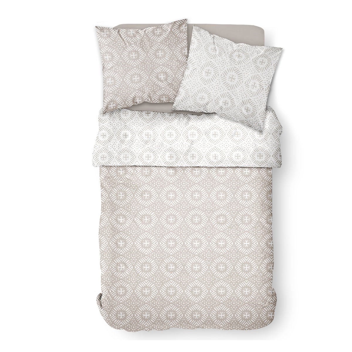 Printed cotton bedding set TODAY LINGE DE MAISON Beige