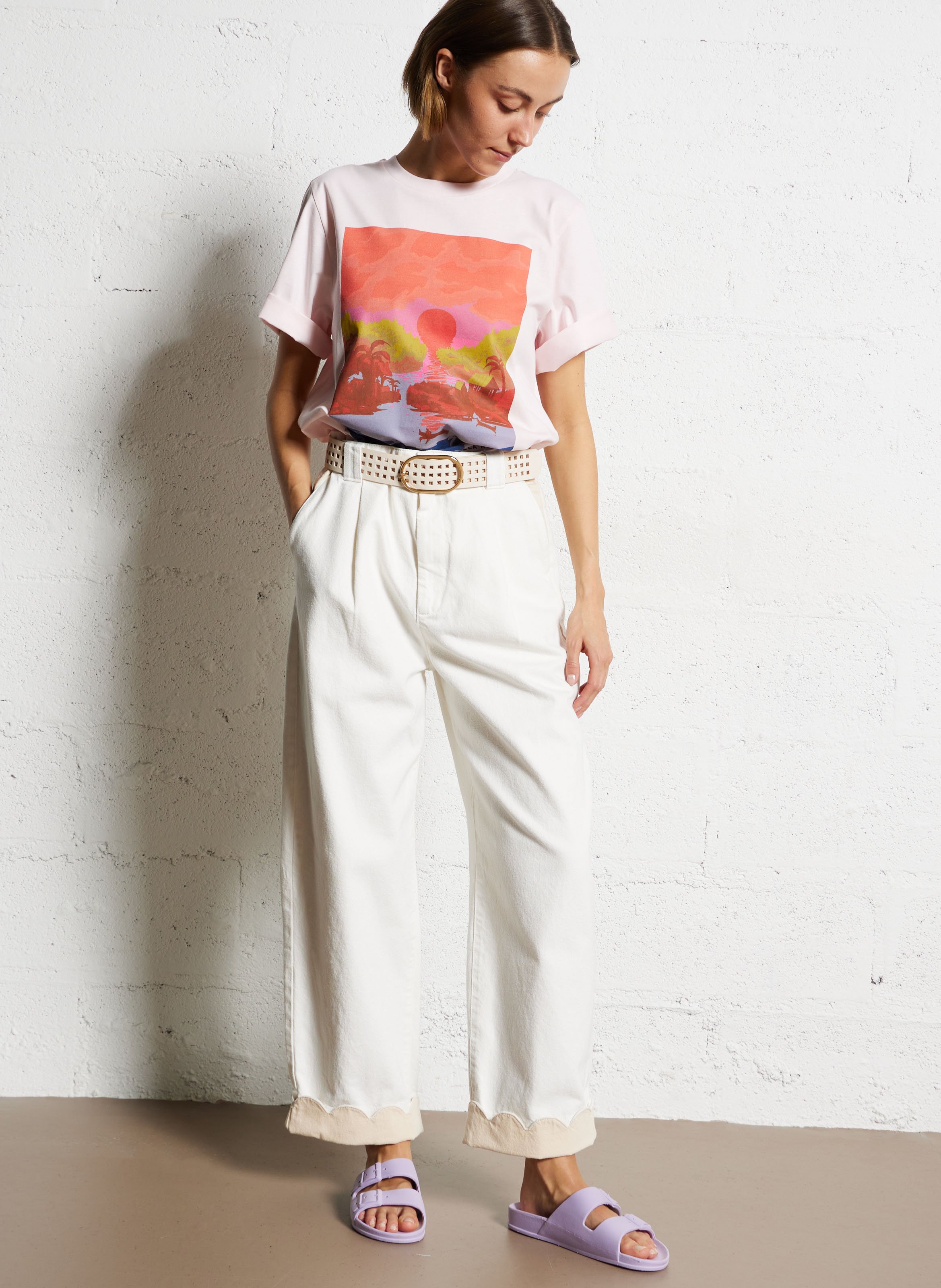 Grote katoenen jeans STELLA NOVA Wit