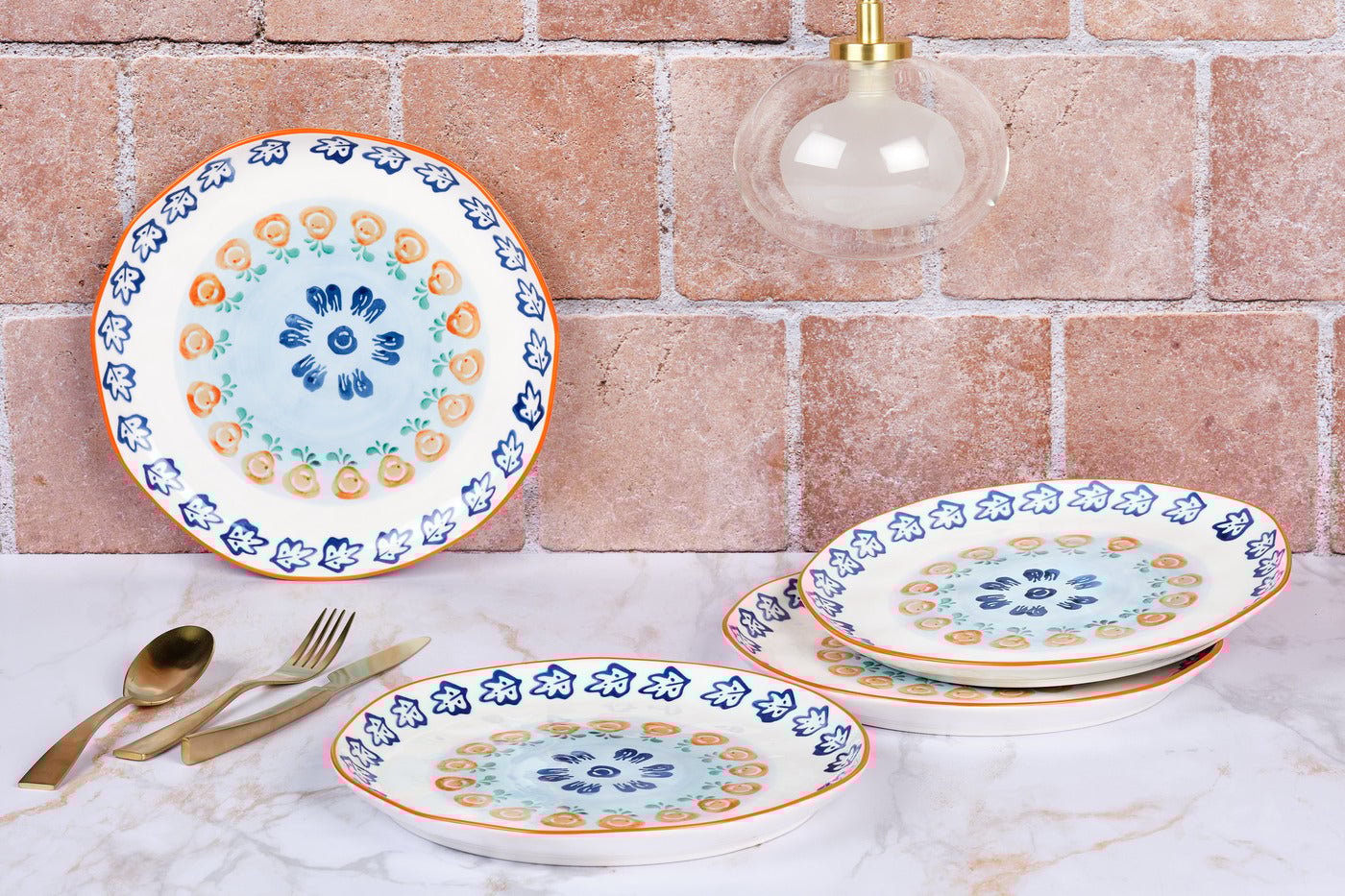 Napoli Plate ø27cm - 4 pieces - citrus BJORN White