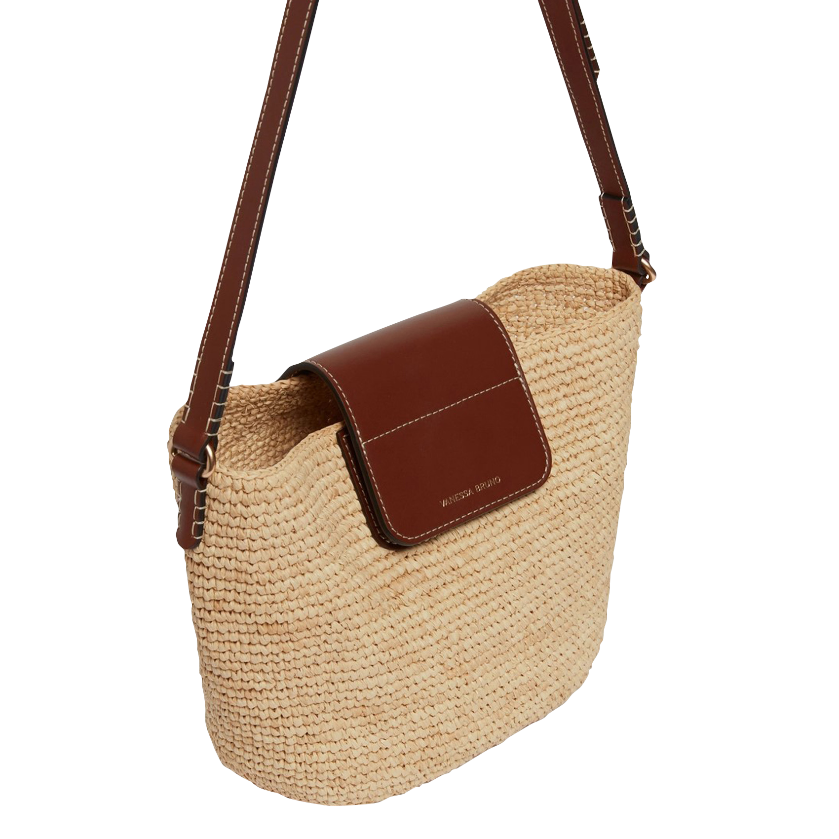 Raffiakorb mit Schulterriemen VANESSA BRUNO Beige