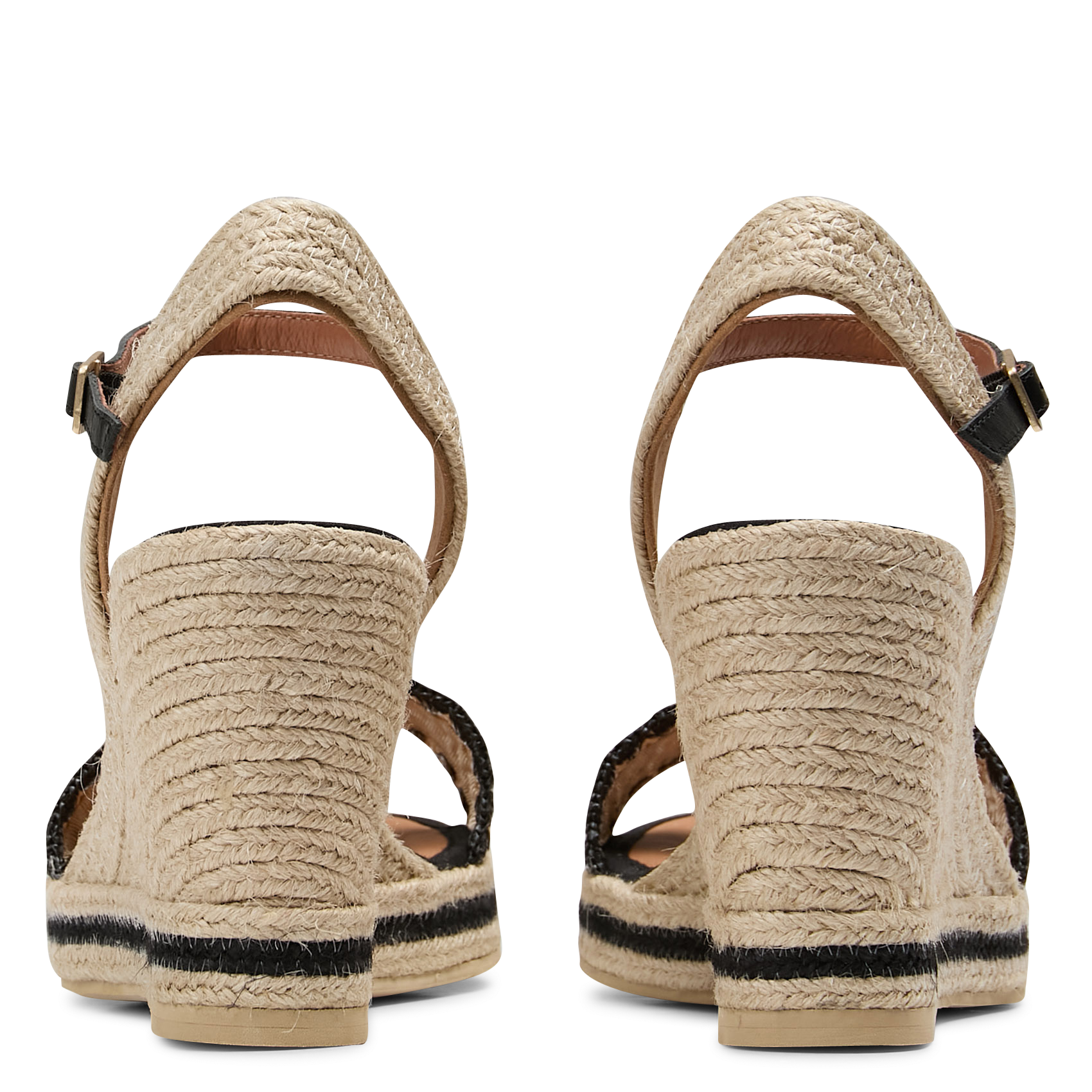 Keilsandalen aus Raffiabast Beige