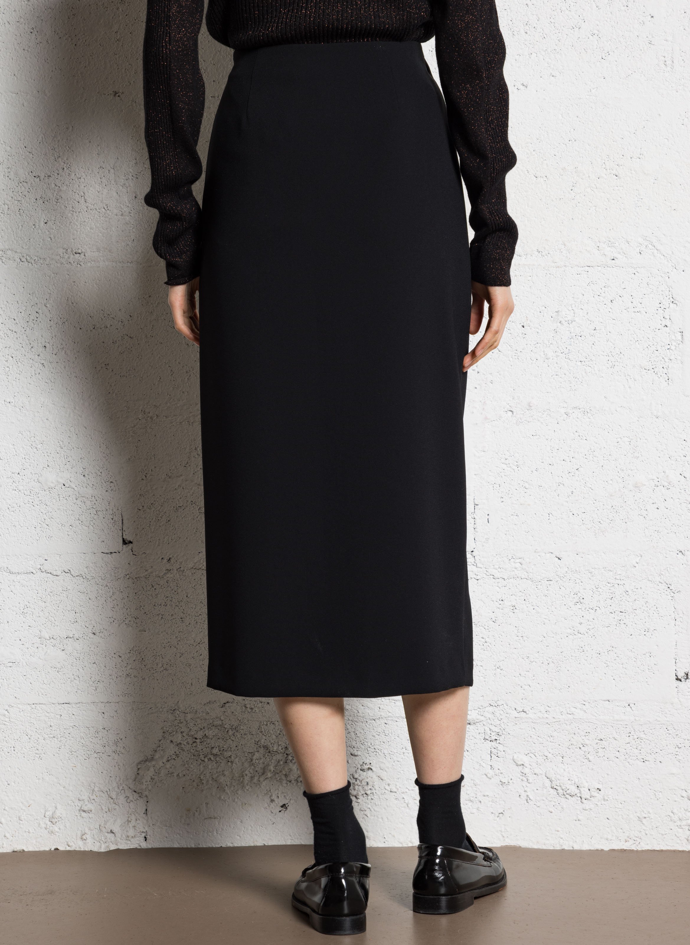 Midi skirt with split I CODE Black