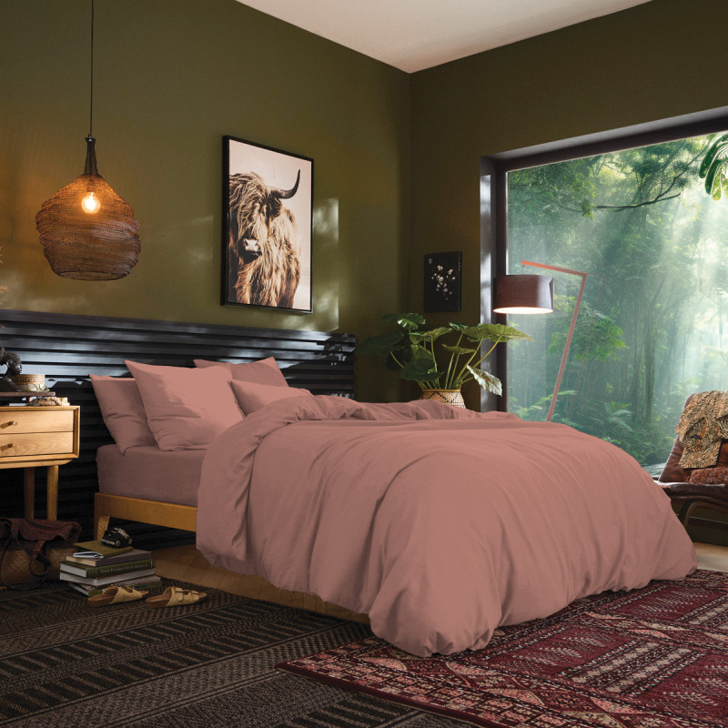 140 x 200 cm "premium" duvet cover for single bed COTON PUR Pink