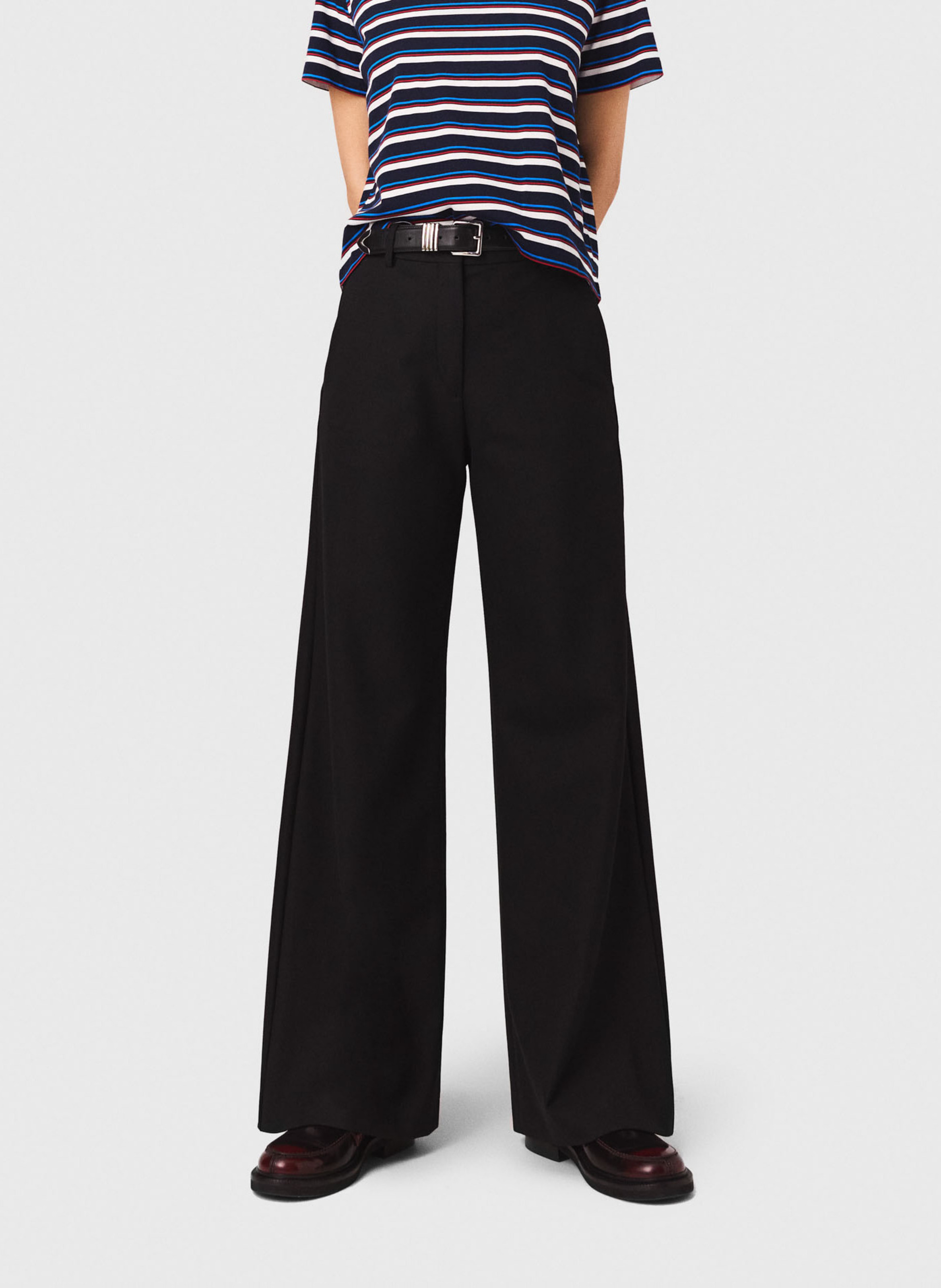 Pantalon de tailleur large  MAJE Bleu