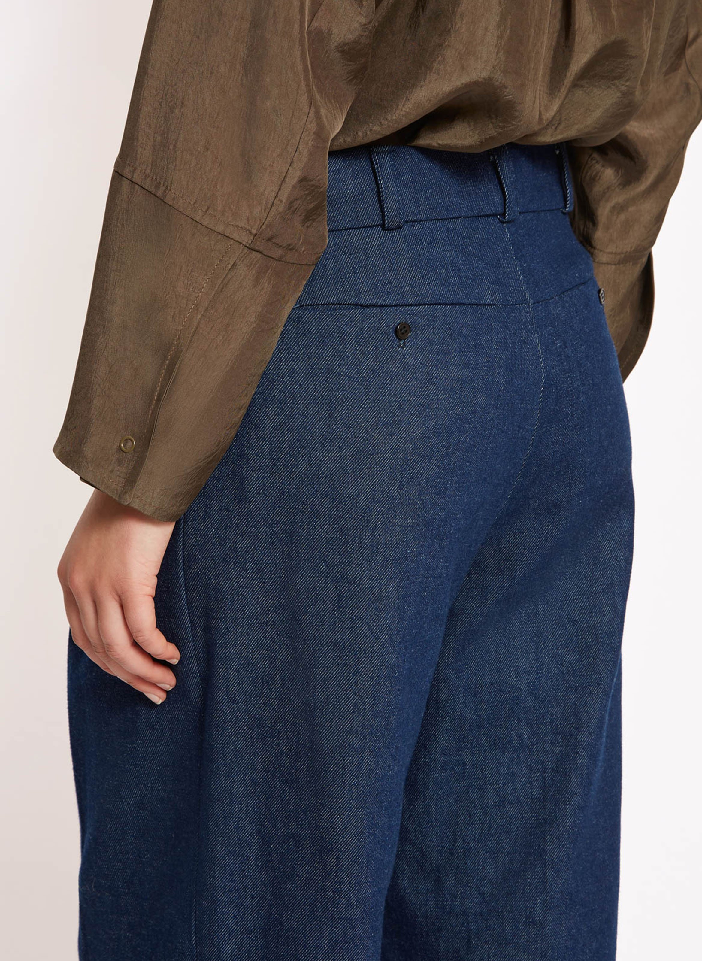 Pantalon droit en coton ROSEANNA Bleu