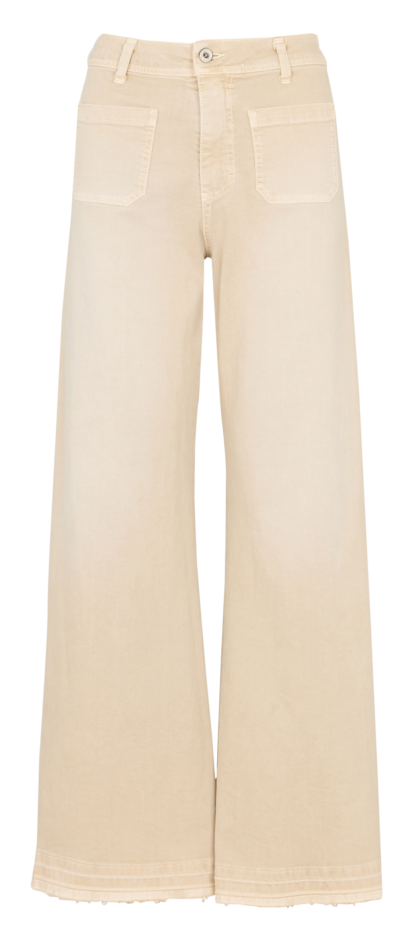 Jean flare en coton mélangé PLEASE Beige