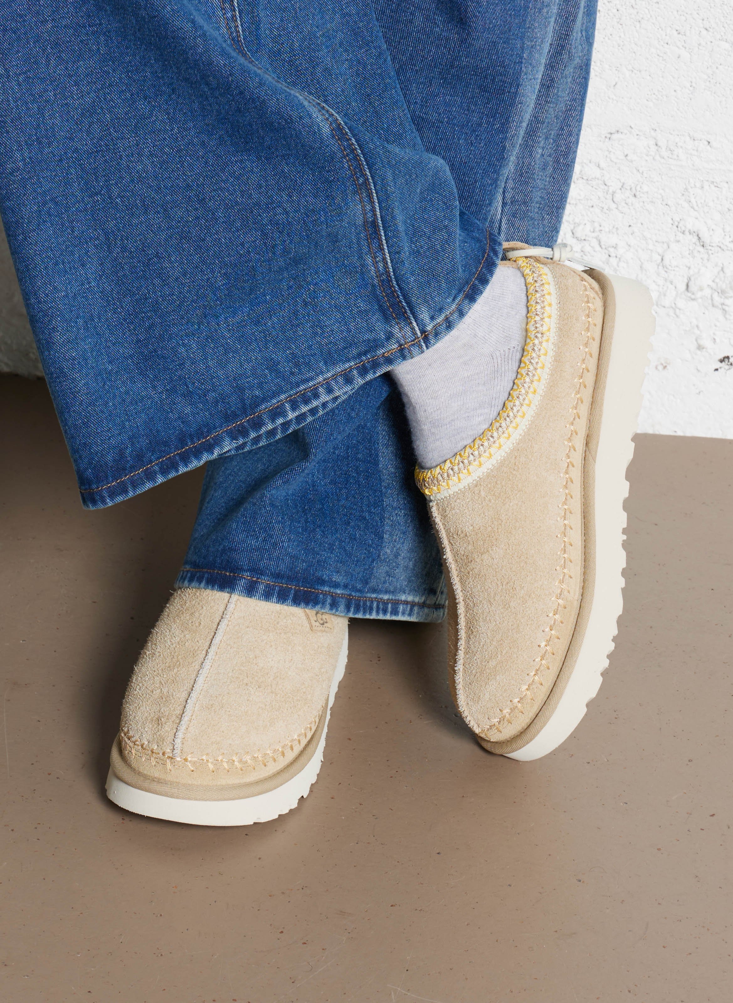 Deels leren klompen UGG Bruin