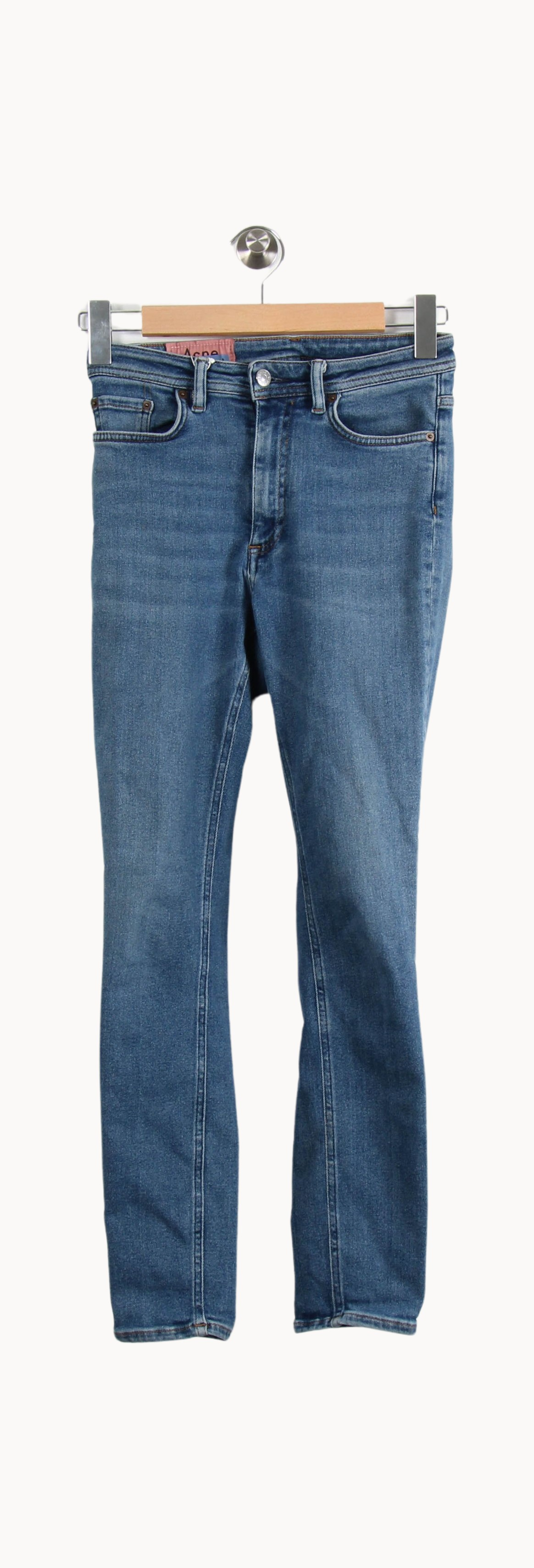 Cropped slim jeans with studs ACNE STUDIOS - Seconde Main Blue