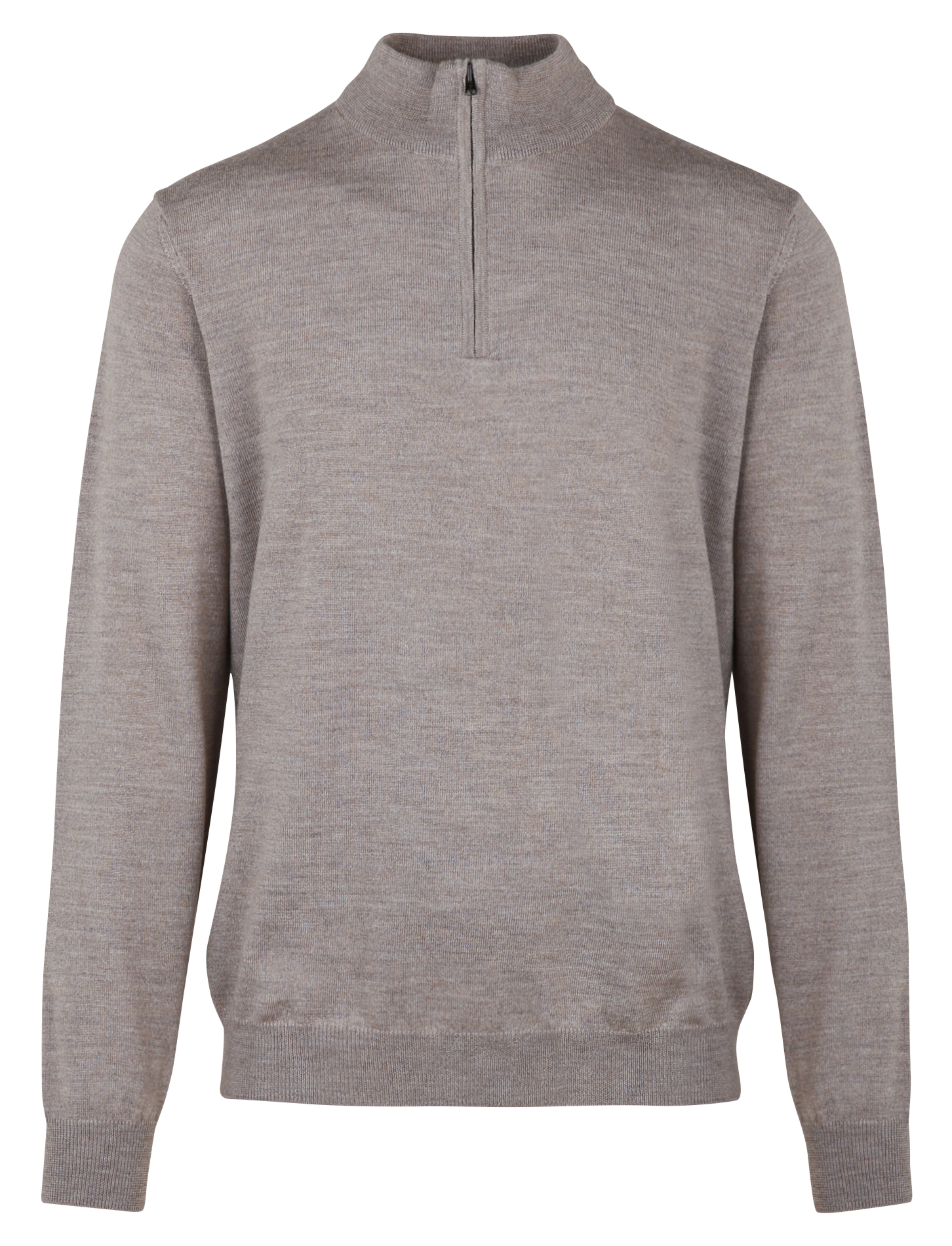 Rechte wollen trui met opstaande kraag en rits FACONNABLE Beige