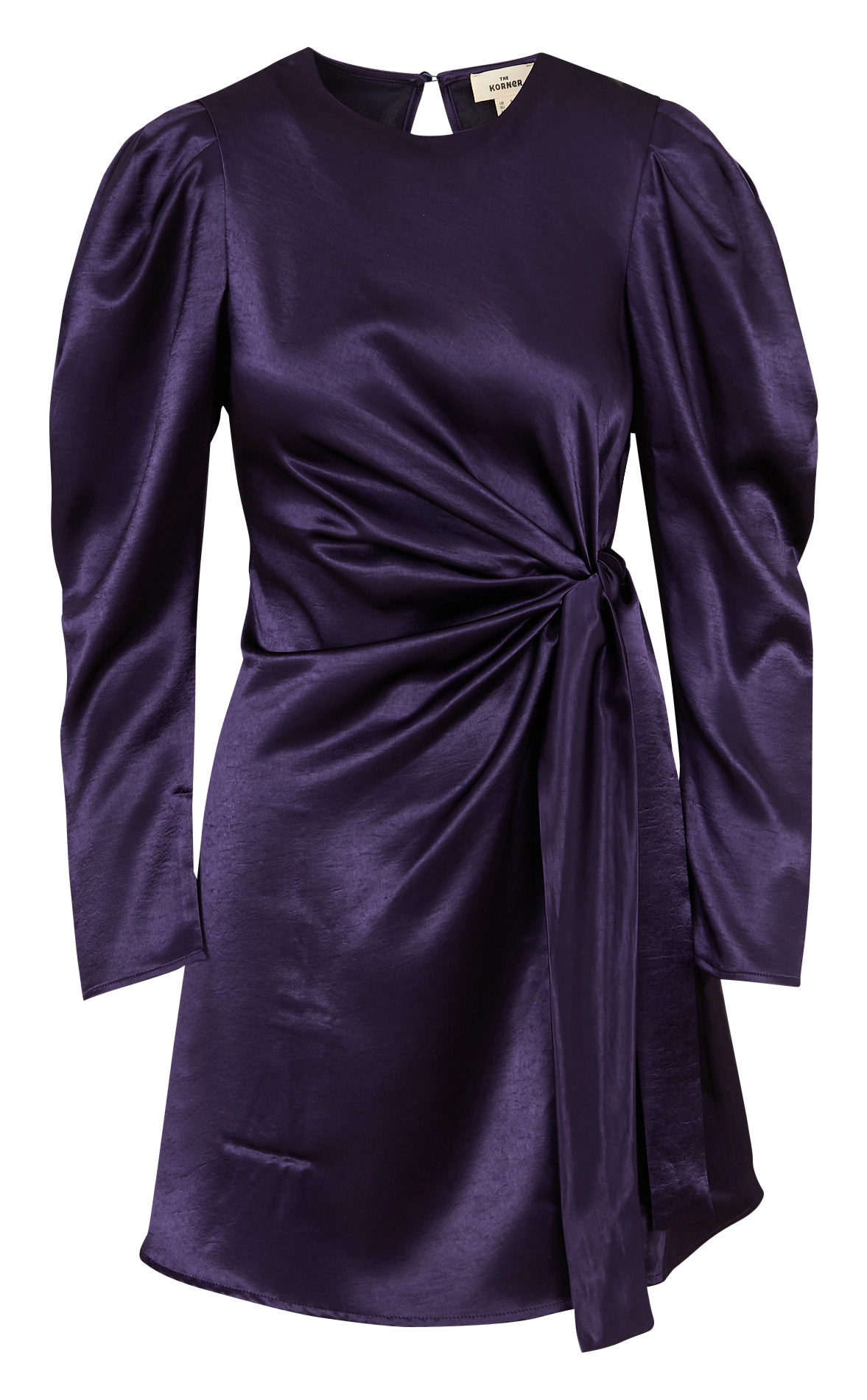 Kurzes Kleid mit Rundhalsausschnitt THE KORNER Pflaume