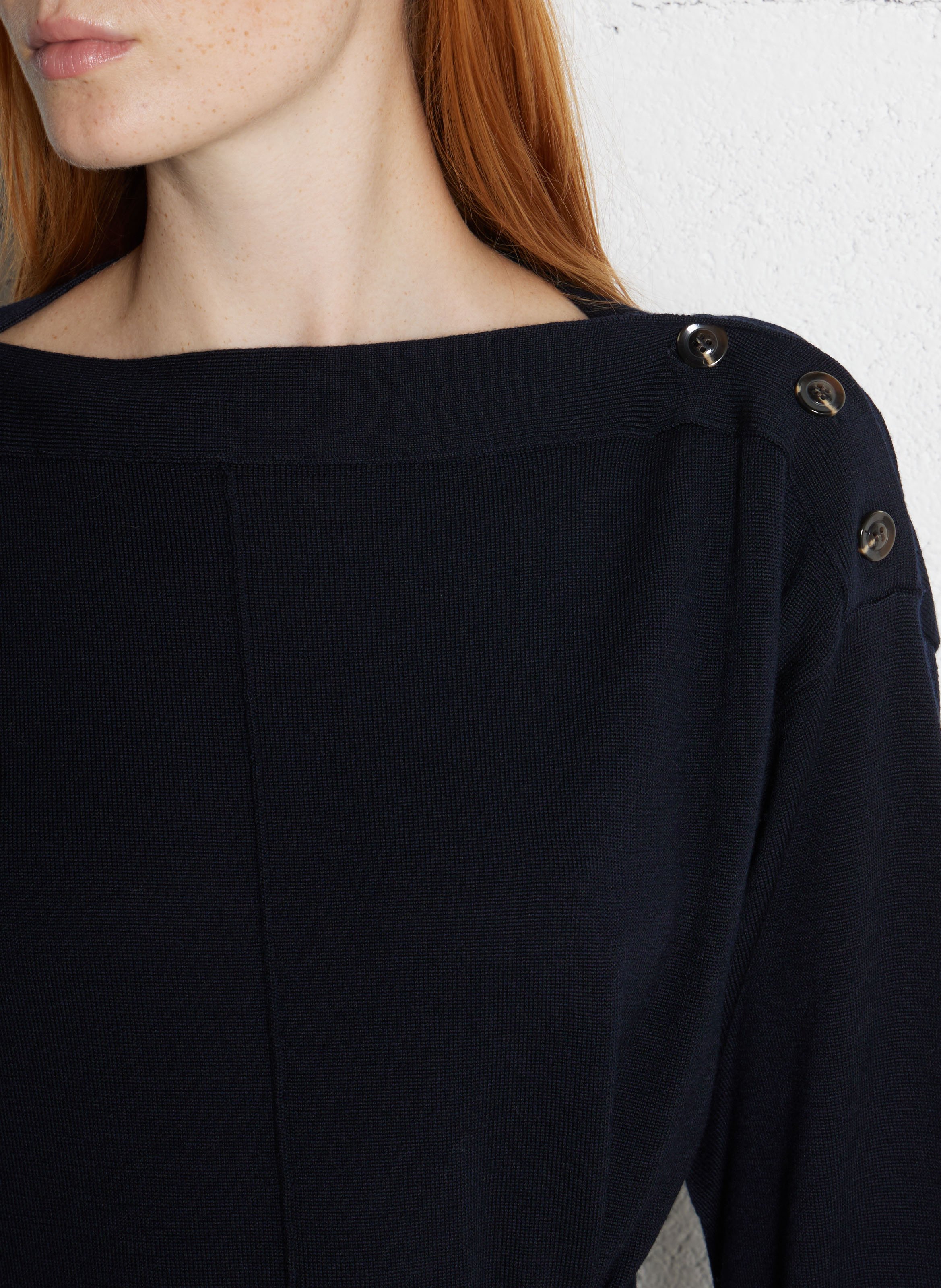 Robe longue en maille côtelée SOEUR Bleu