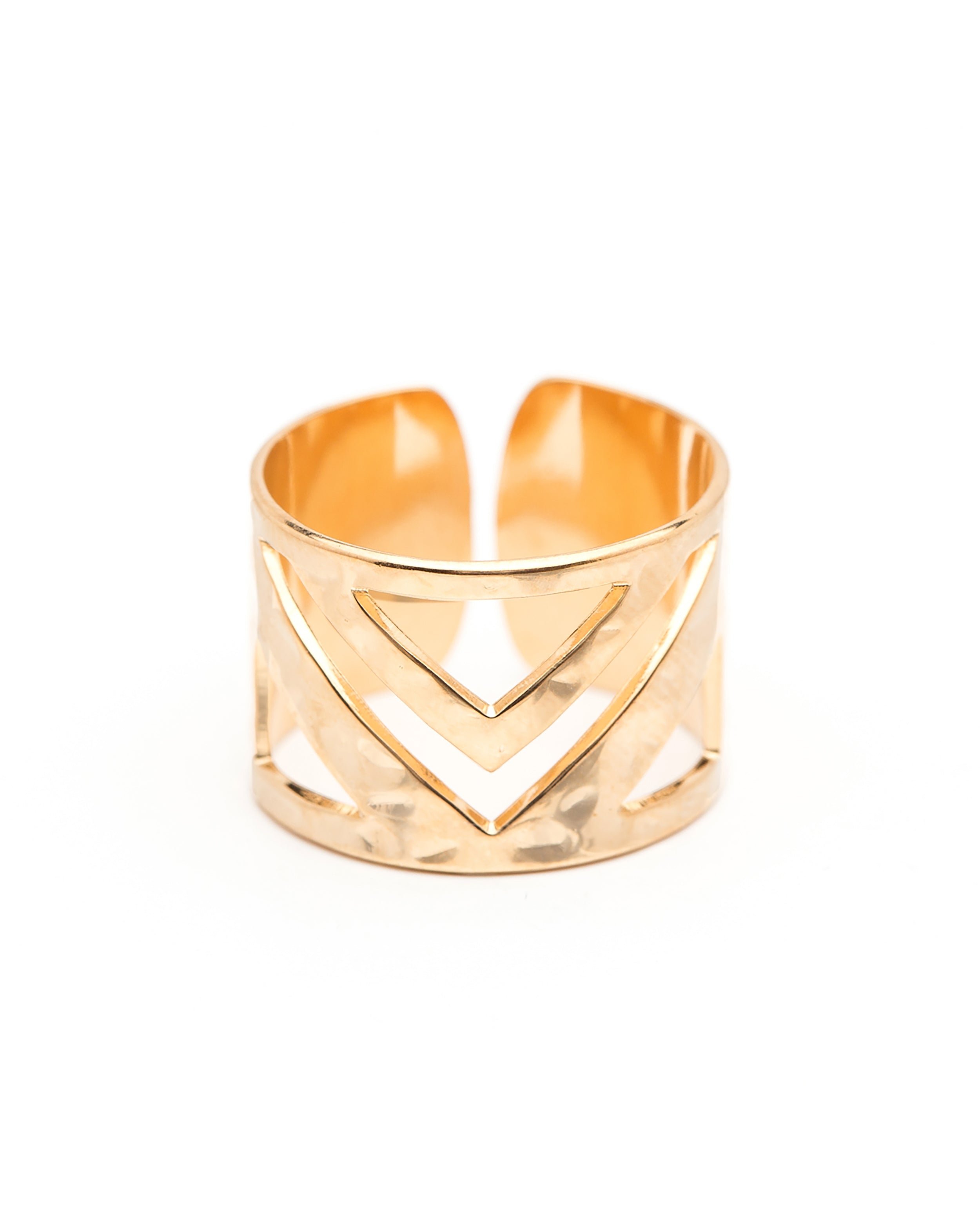 Hammered gold-plated ring MONSIEUR SIMONE