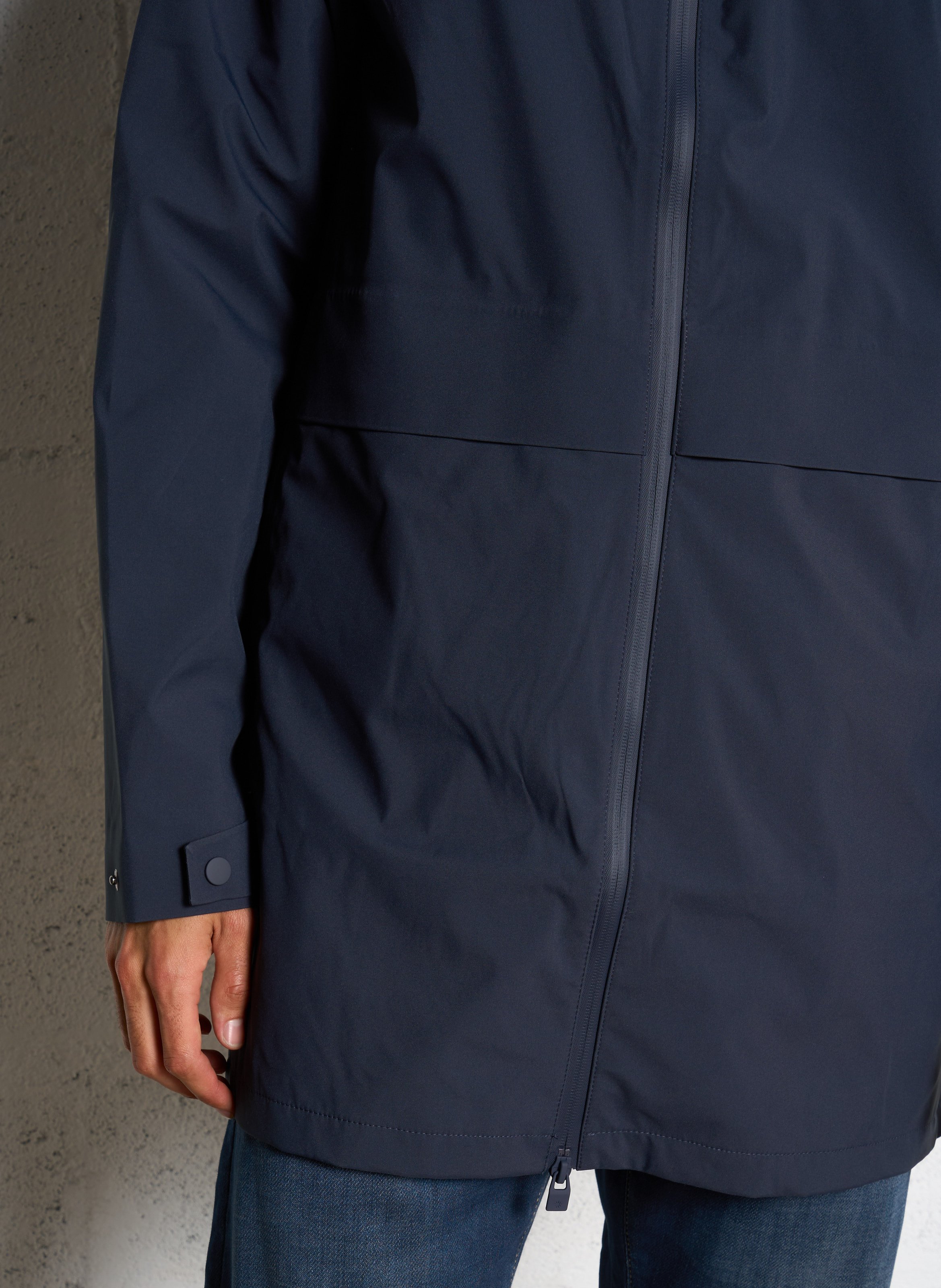 Imperméable col montant à capuche RAINS Bleu