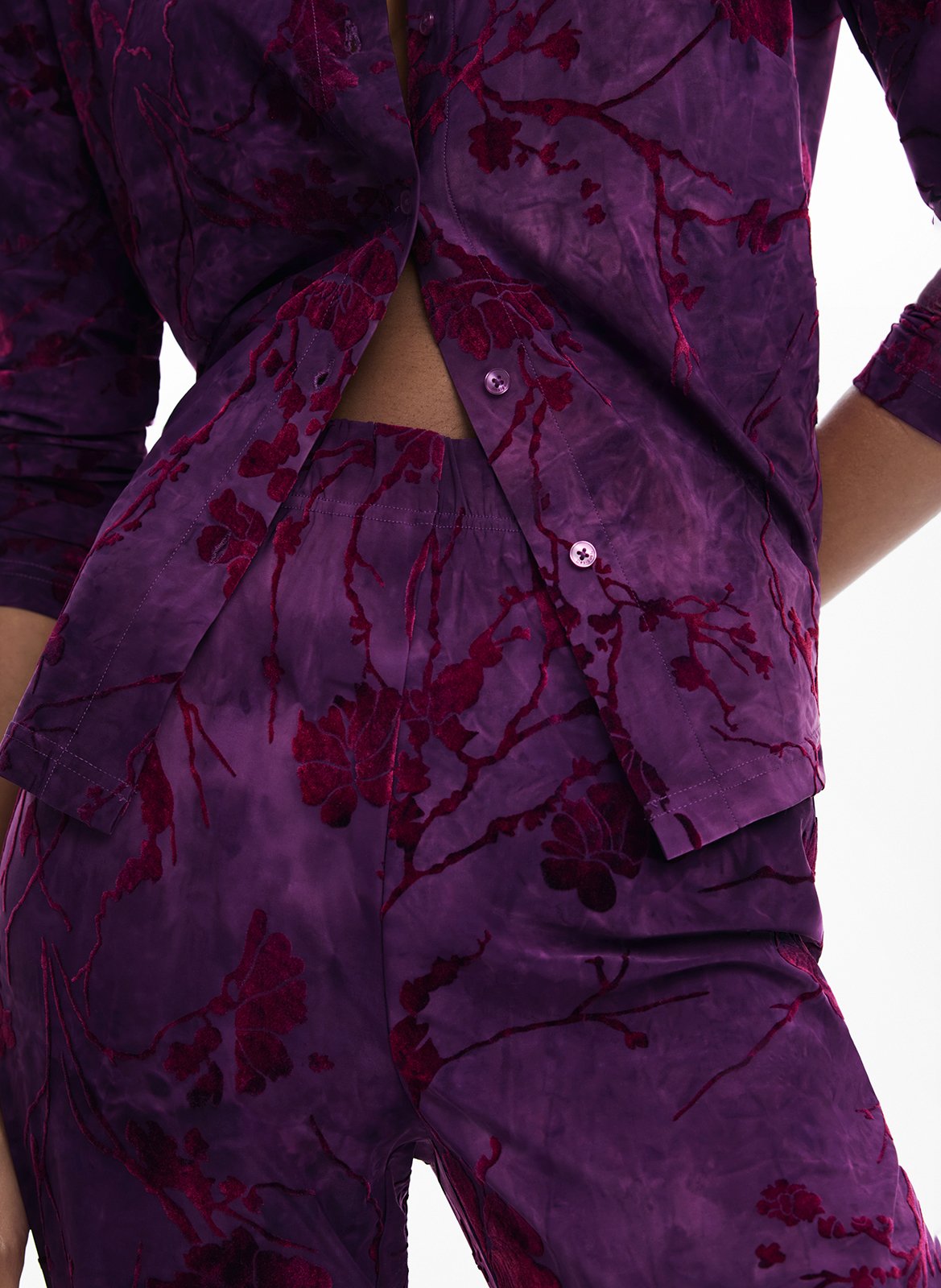 Pantalon large en jacquard DESIGUAL Rouge