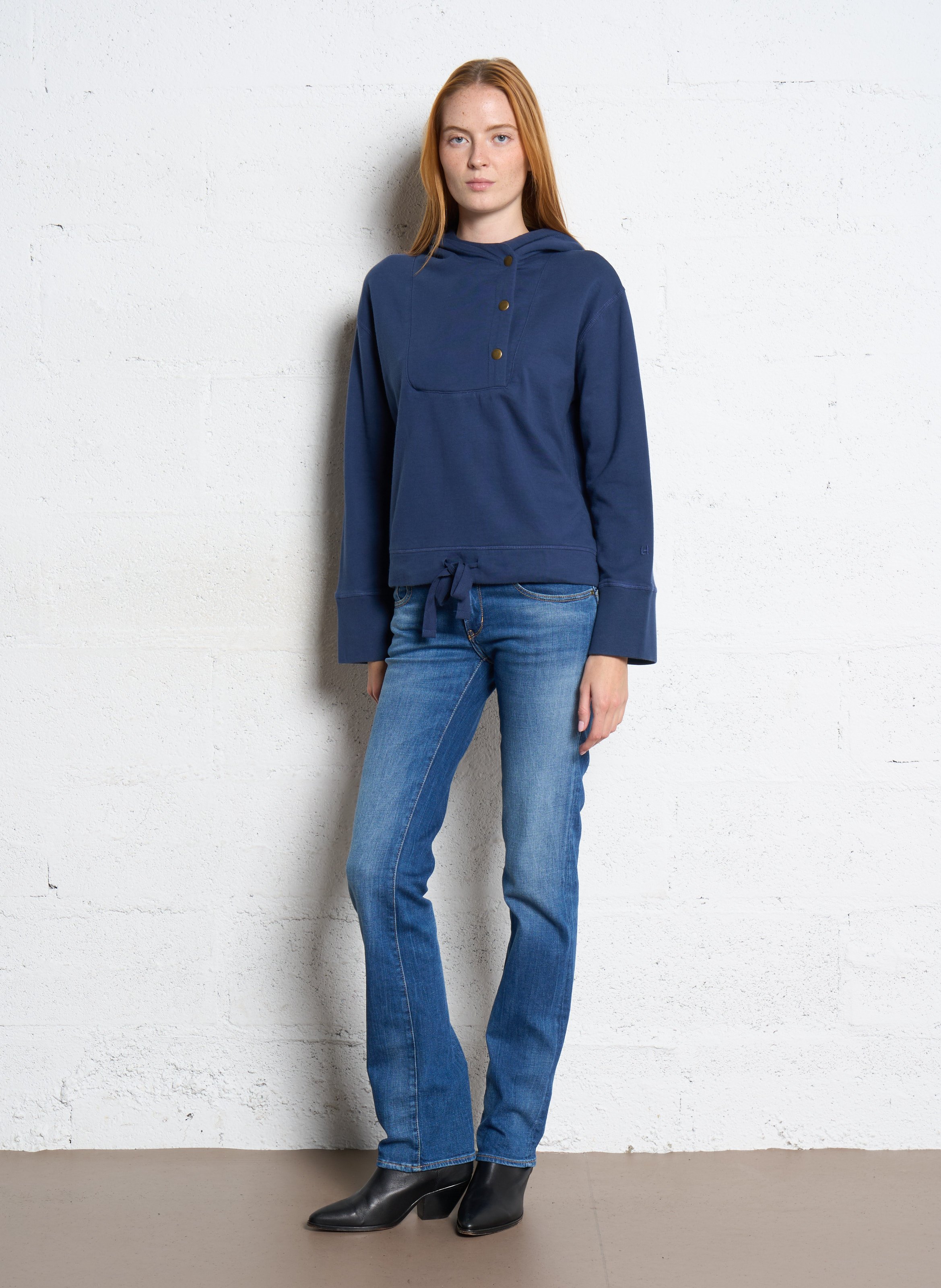 Katoenen hoodie met capuchon LEON & HARPER Blauw