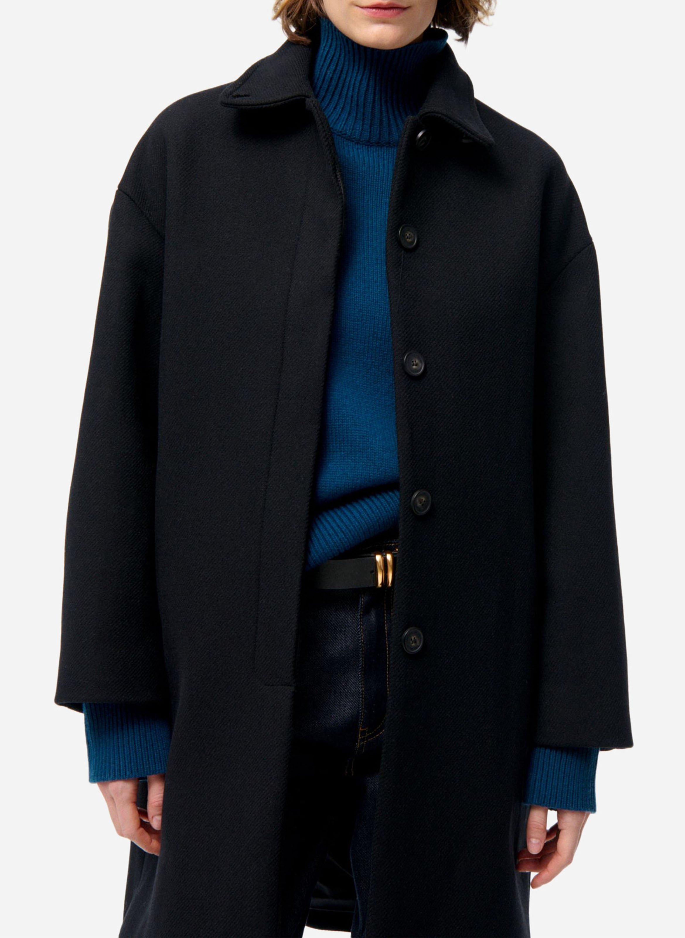 Straight wool coat with high neck VANESSA BRUNO Black
