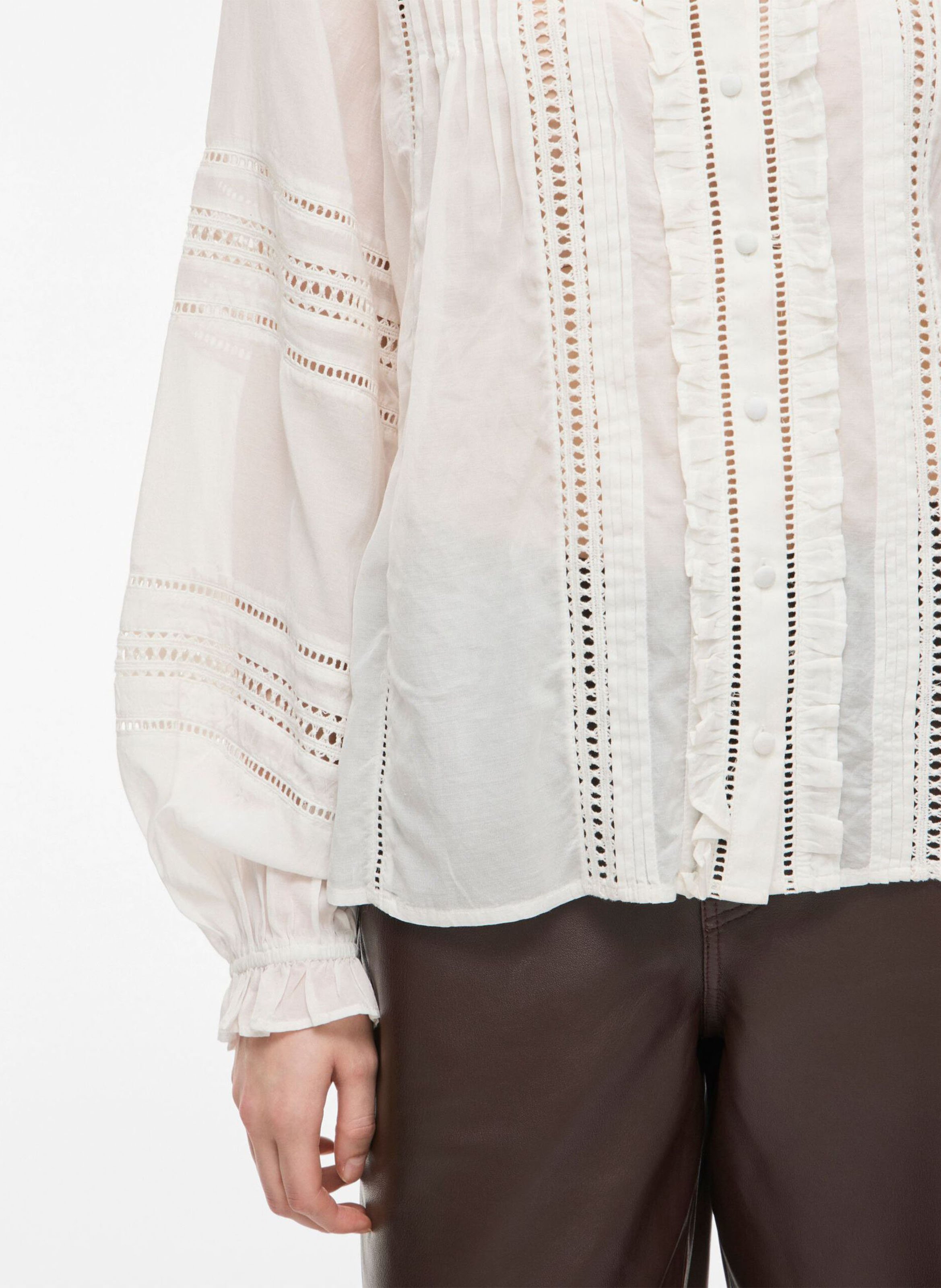 Straight-cut cotton-blend shirt ROUGE EDIT Beige