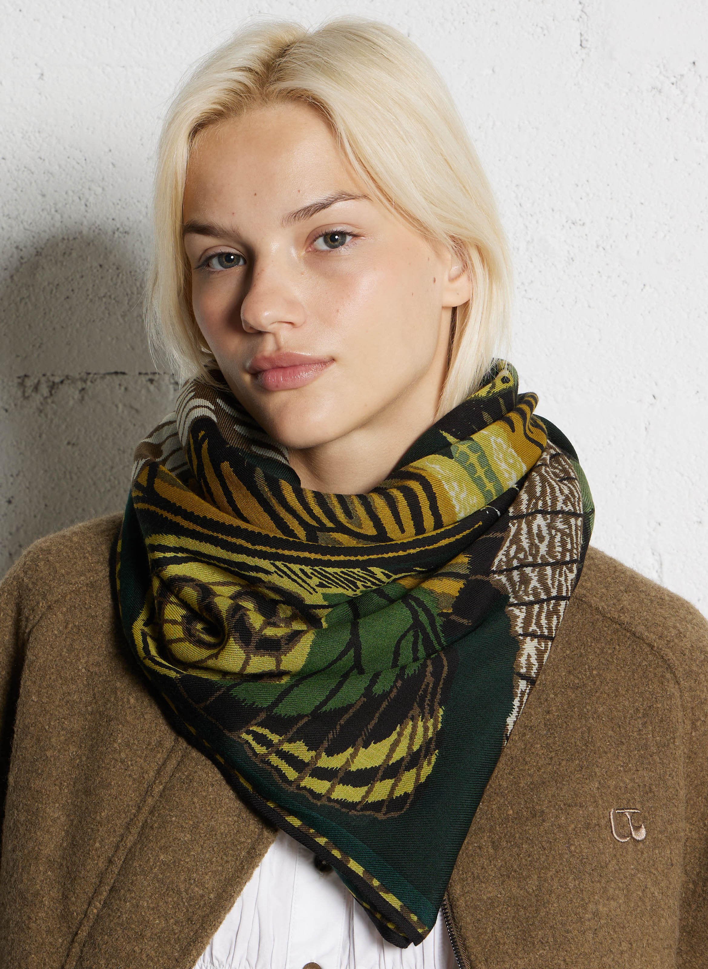 Bedruckter Wollfoulard INOUI EDITIONS Grun