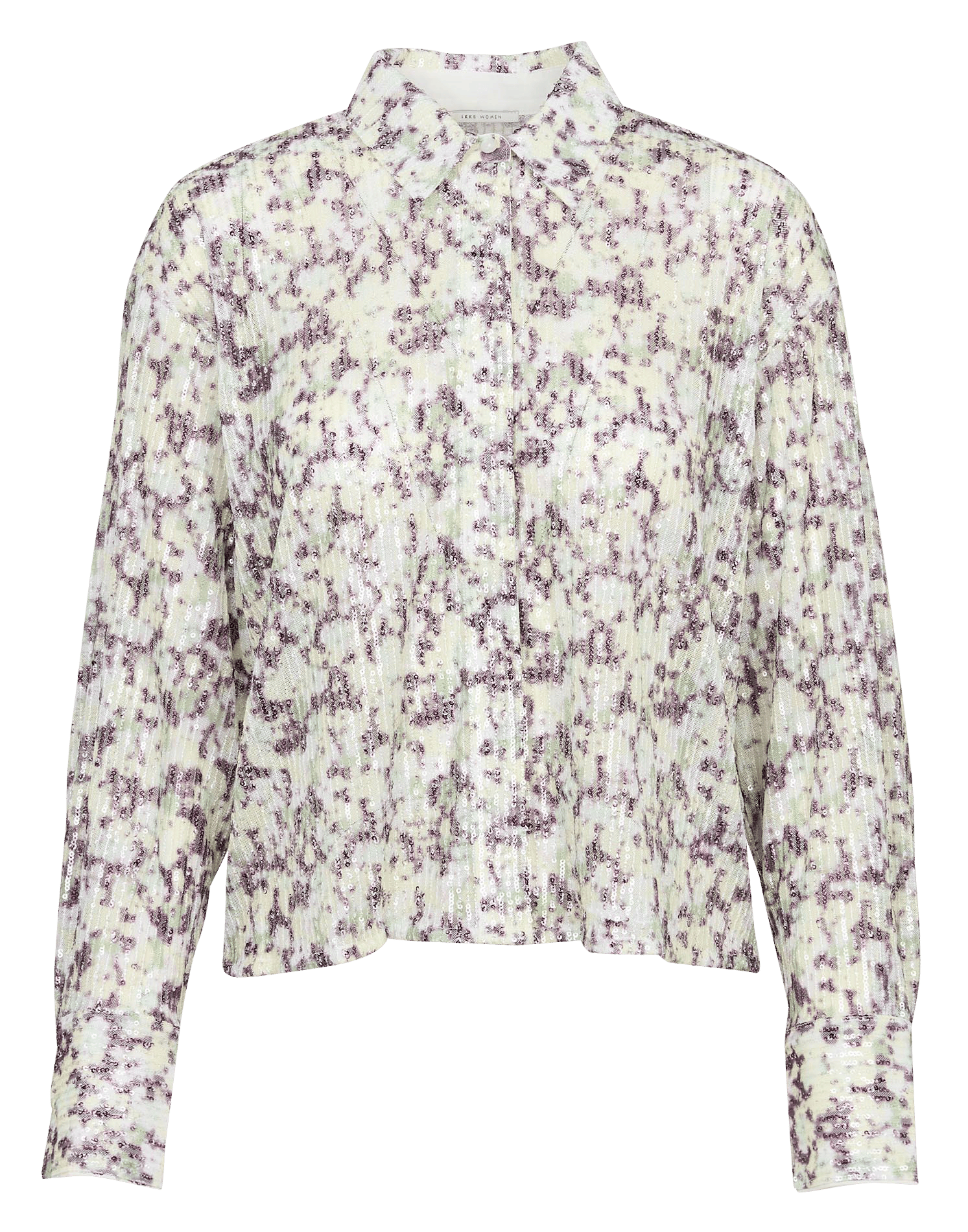 Oversized shirt met klassieke kraag en borduursel. IKKS Groen