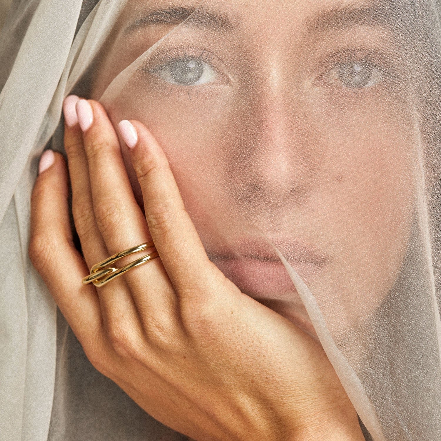 Reversible double ring, gold-plated MAYRENA Golden