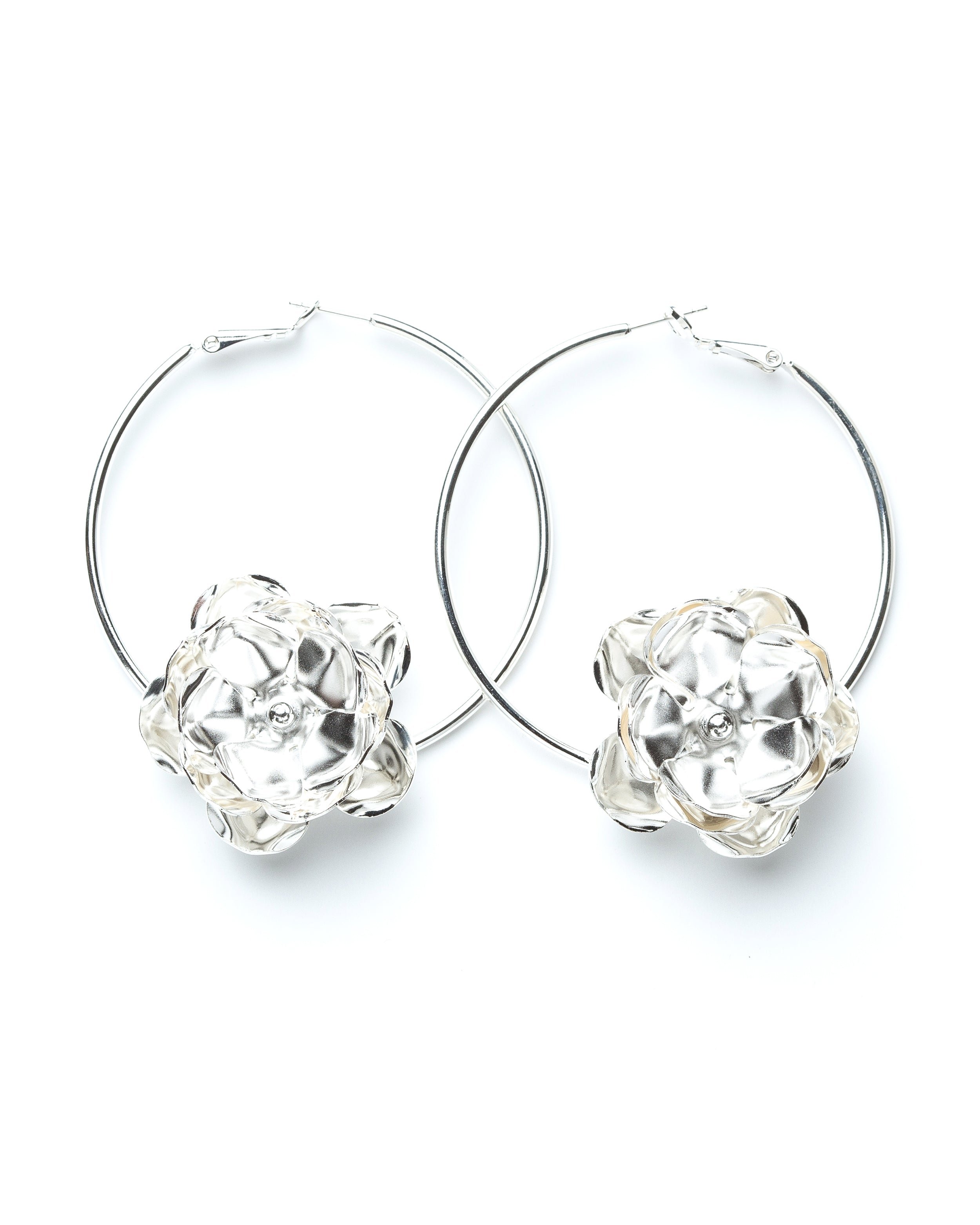 HÉLIOS - Fine gold-plated flower hoop earrings MONSIEUR SIMONE