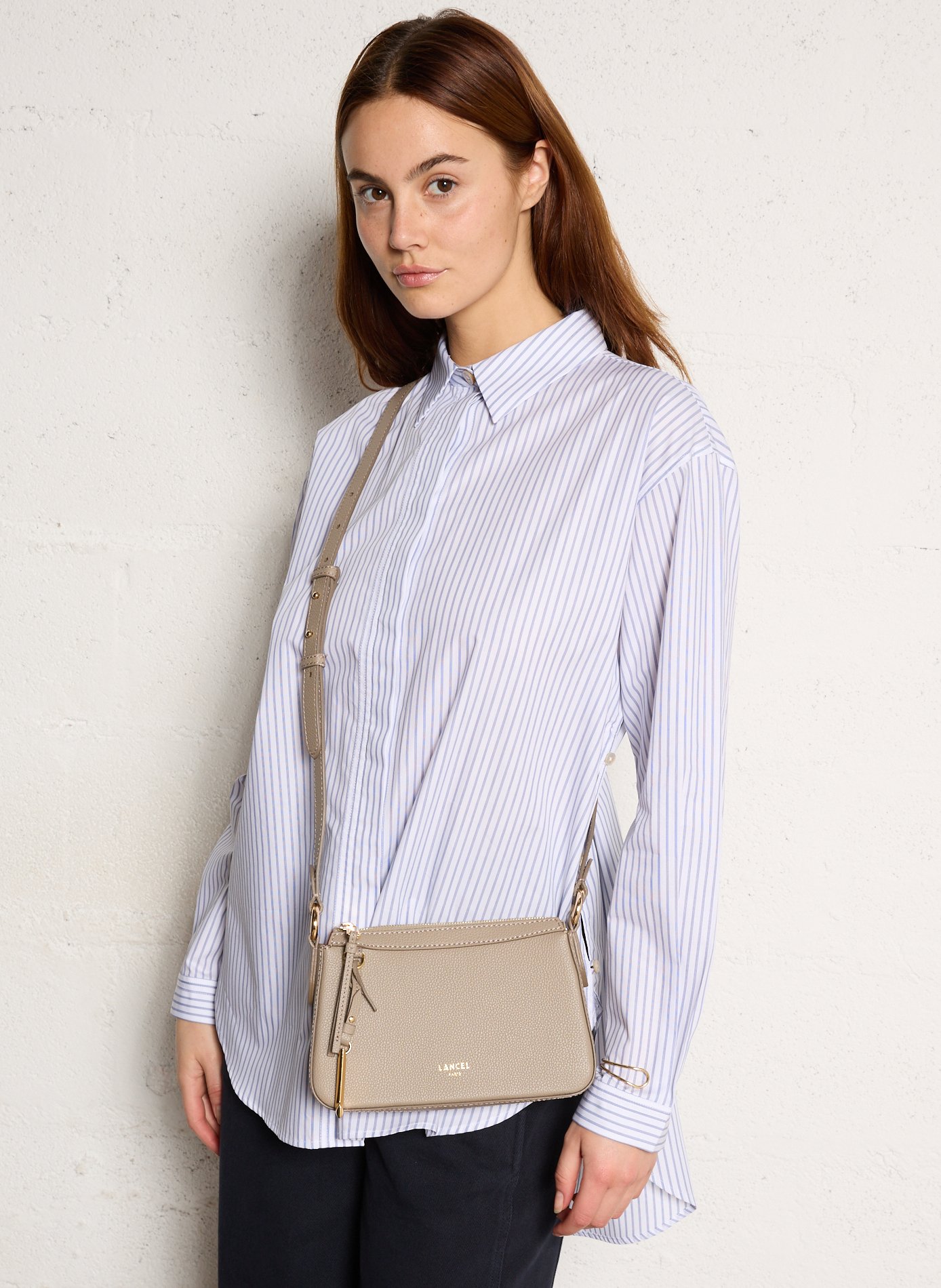 Sac bandoulière en cuir LANCEL Beige