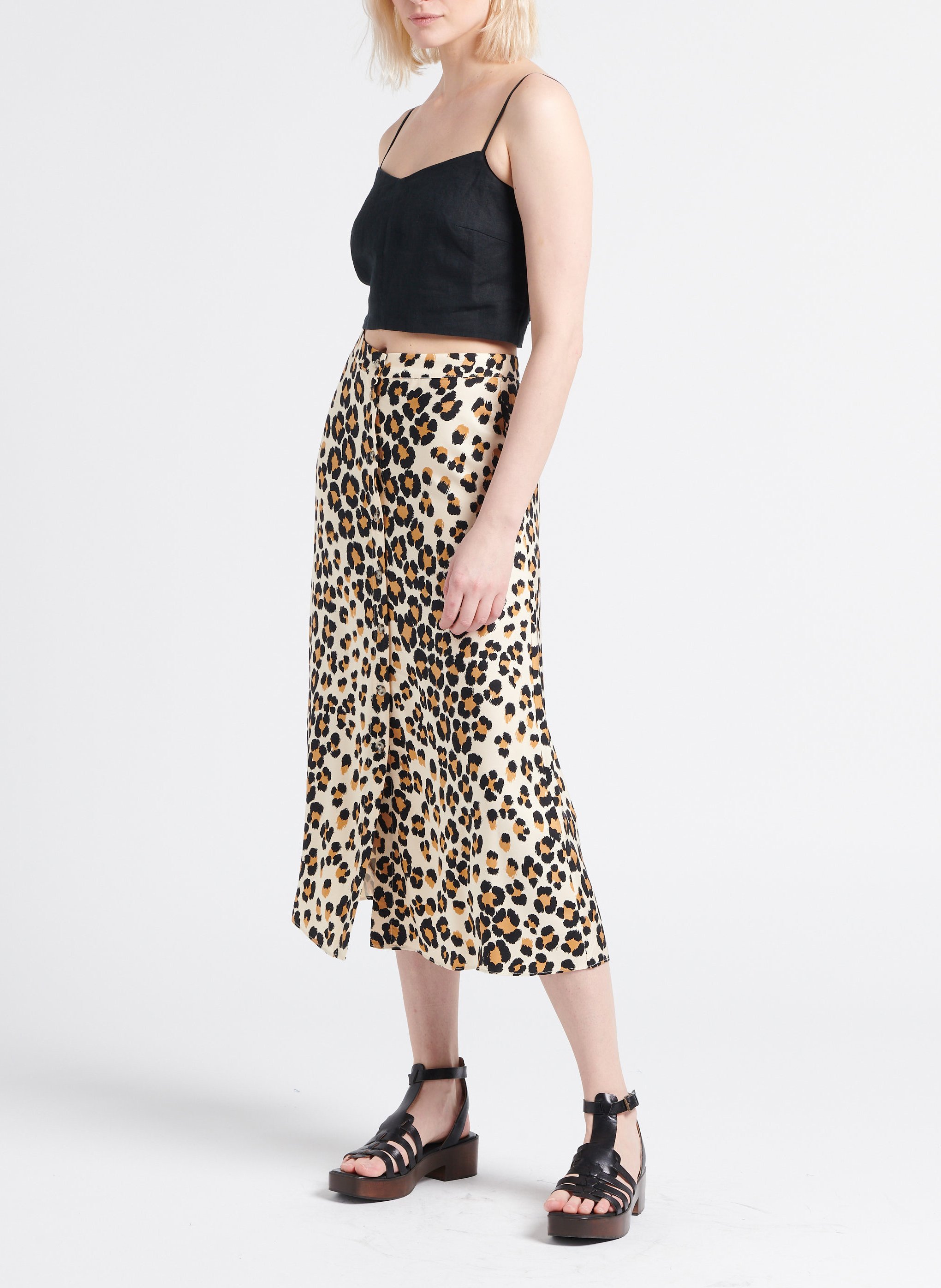 Top court sans manches en lin  MAX&Co. Noir