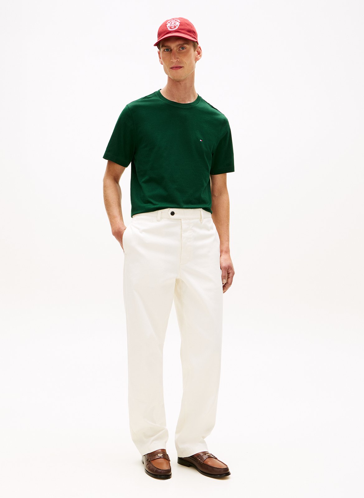 Round-neck cotton T-shirt Green