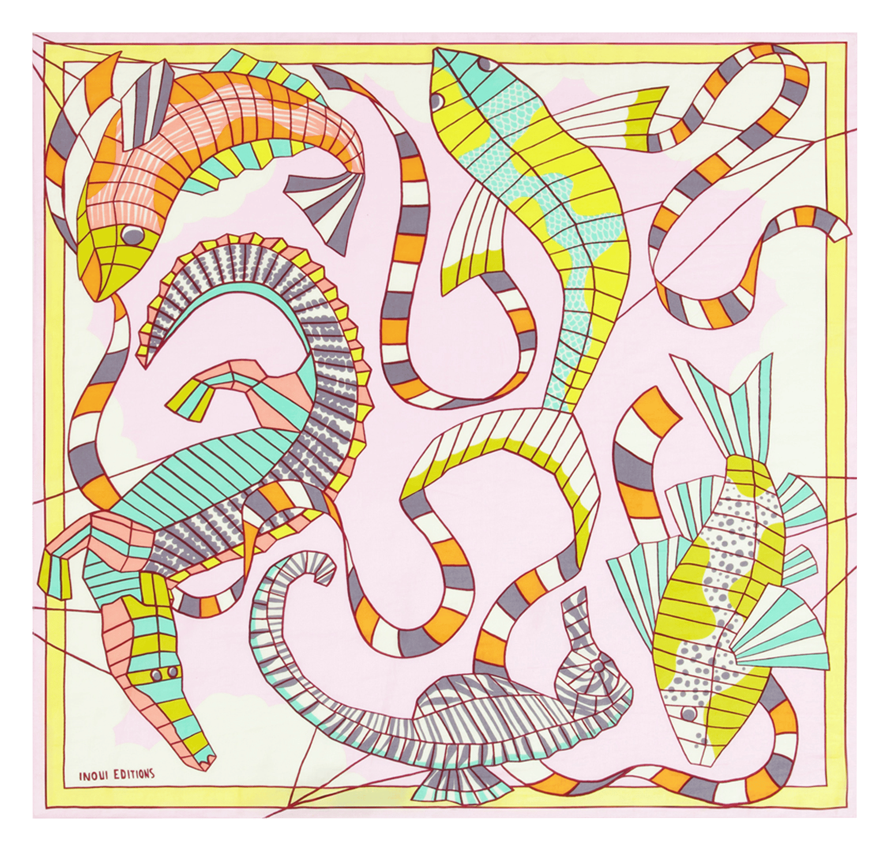 Carré imprimé en coton et soie INOUI EDITIONS