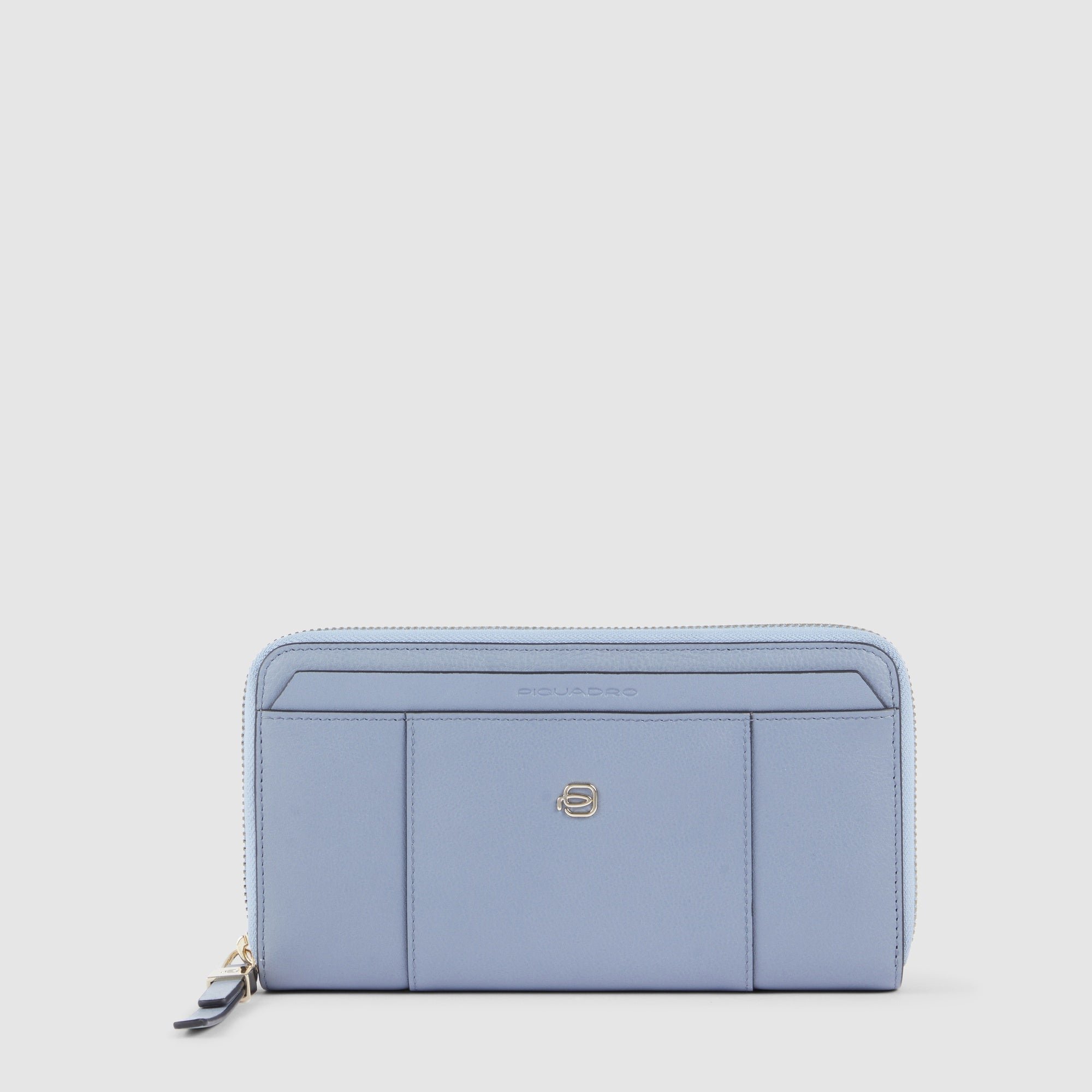 Women's zip-around wallet with four compartments Blue