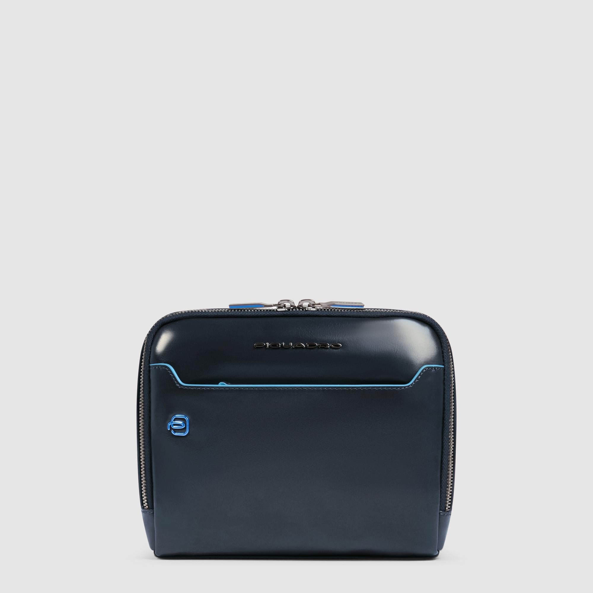 Men's leather shoulder bag Blue