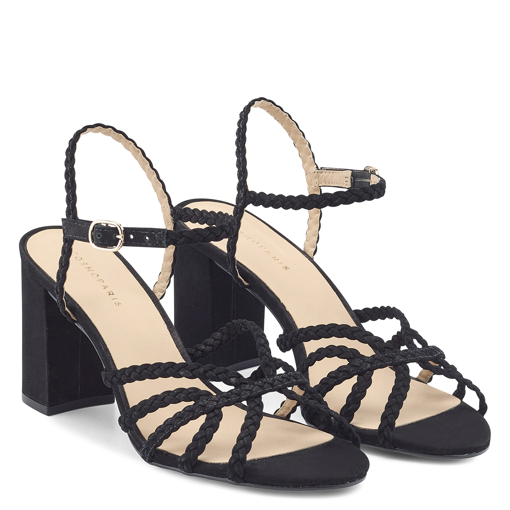 Heeled suede sandals COSMOPARIS Black