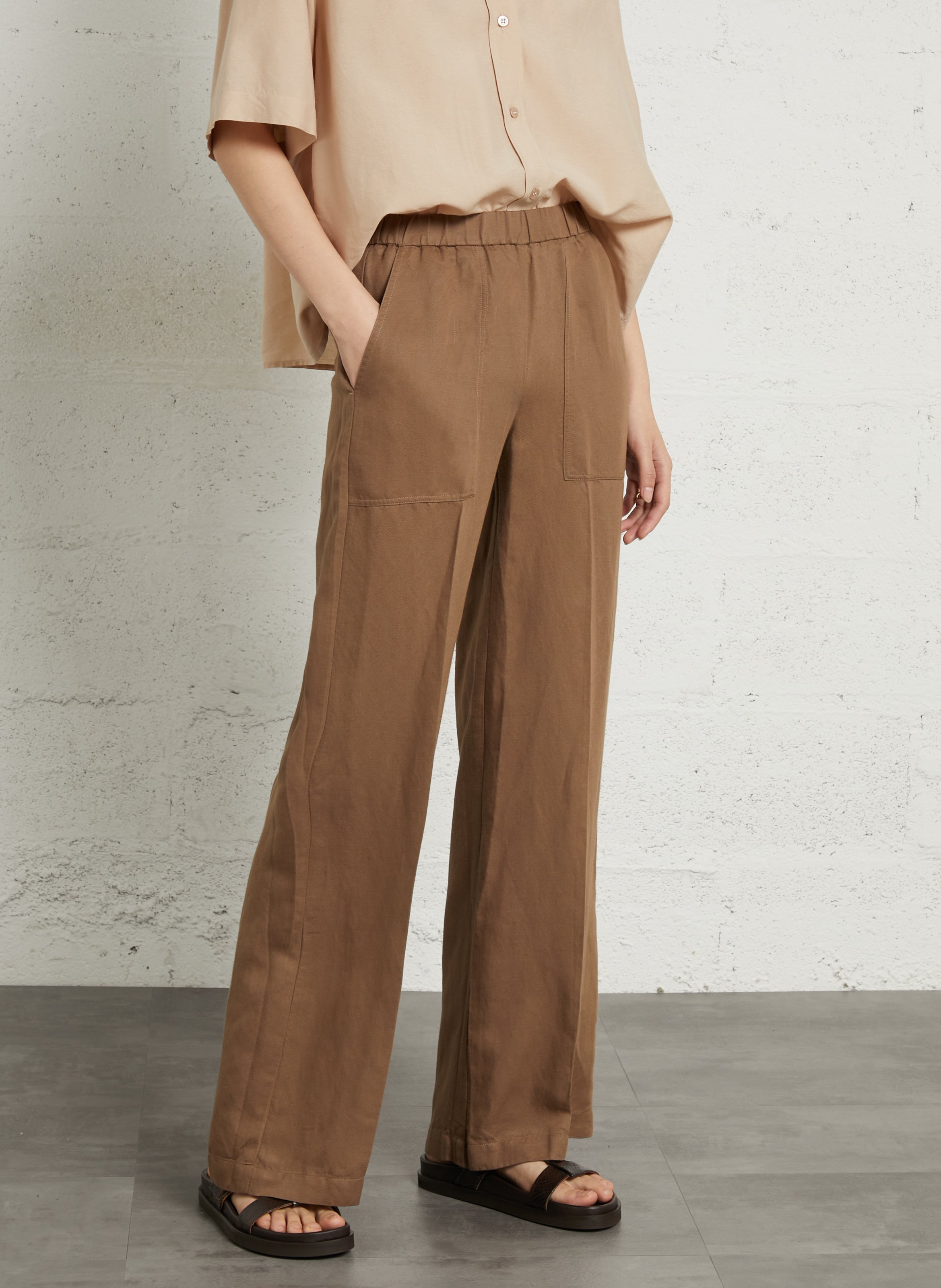 Pantalon large  DIEGA Marron