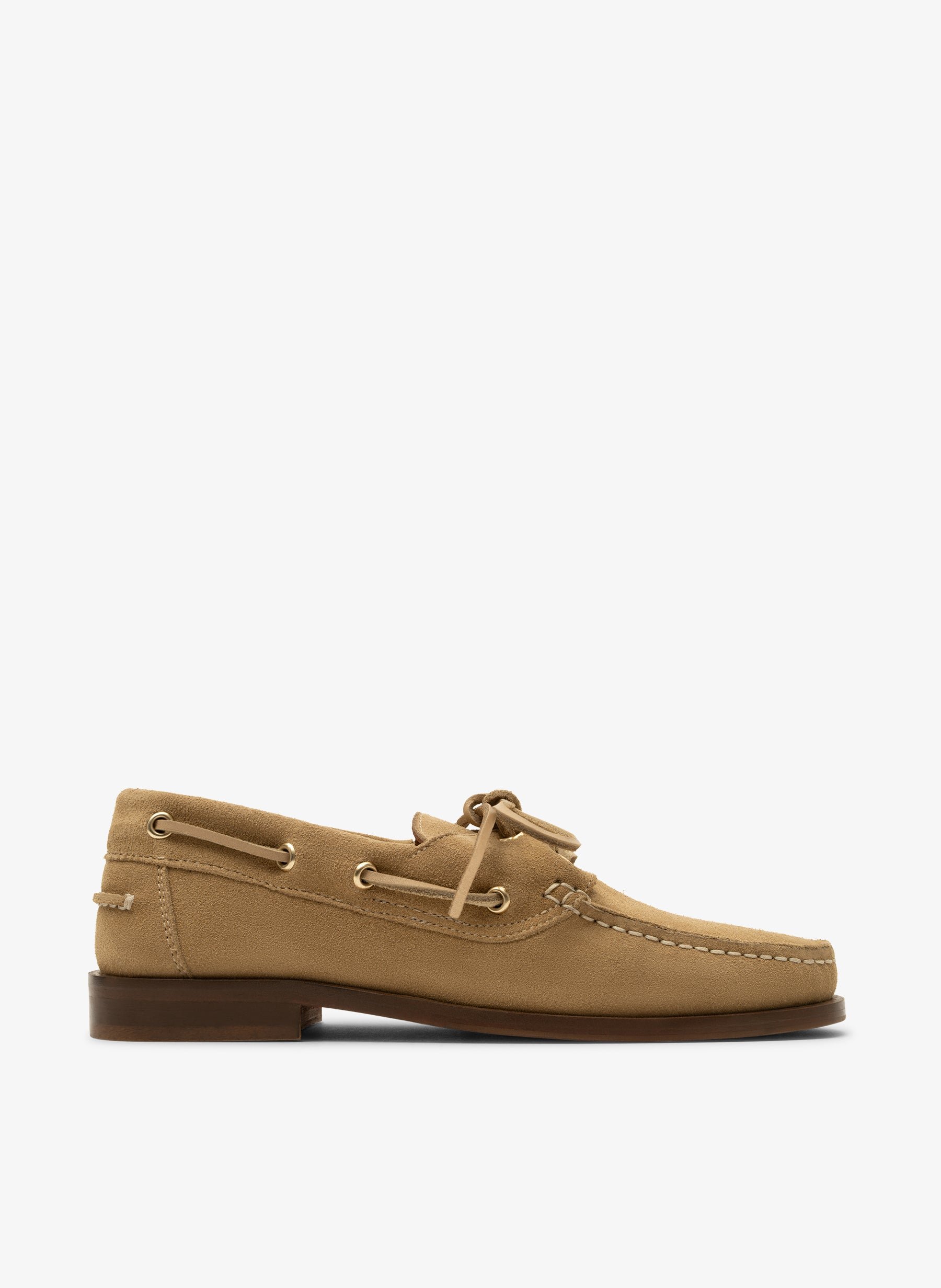 Beige suede leather moccasin PARALLELE PARIS Beige
