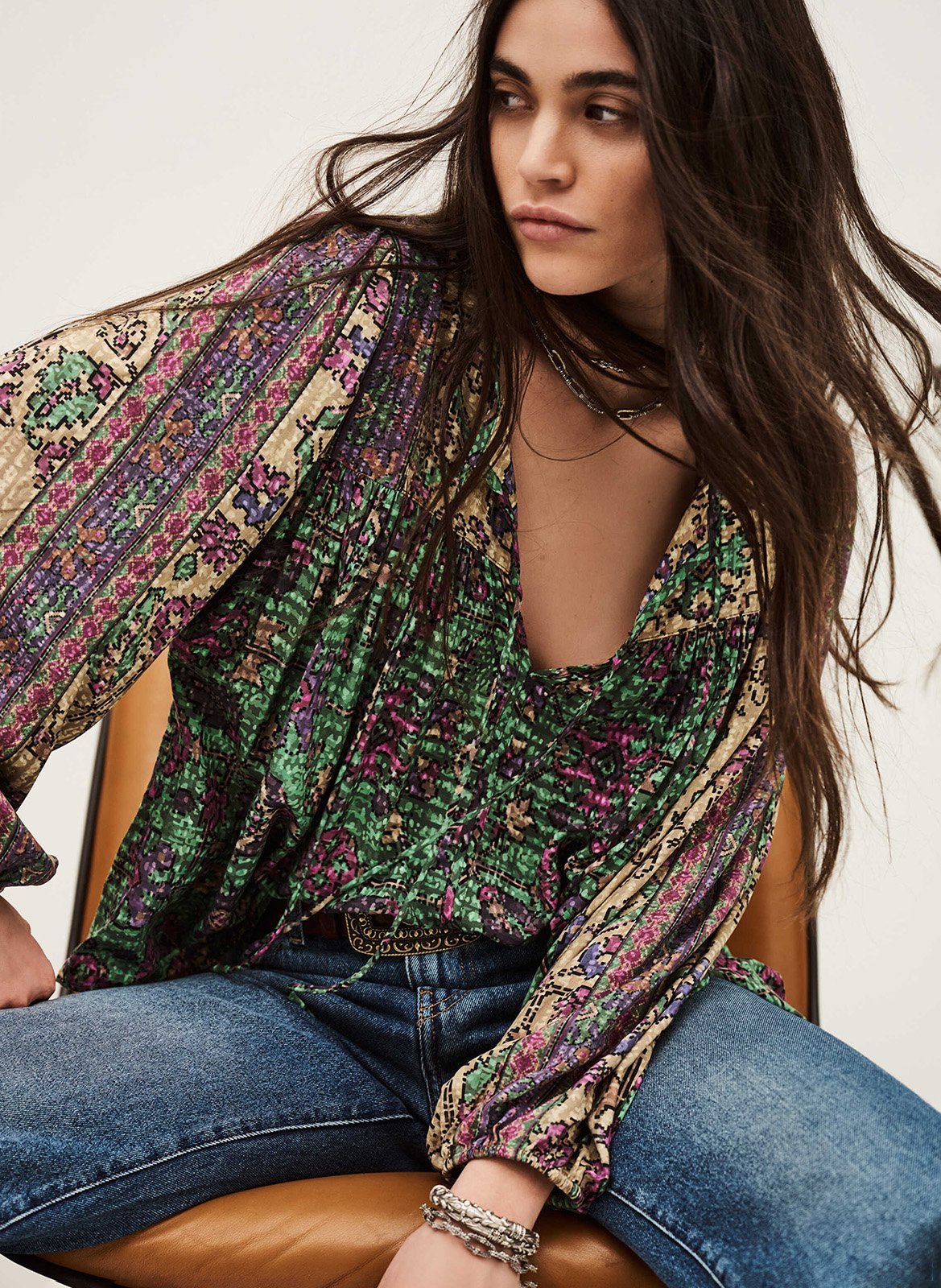 Blouse ample imprimée BA&SH Vert