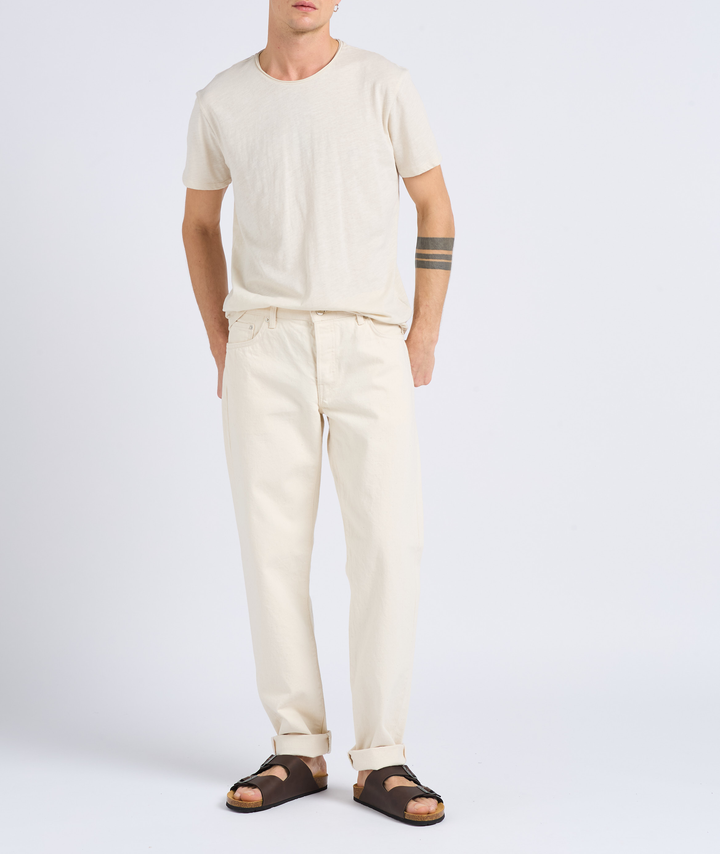 Rundhals-T-Shirt aus Baumwoll-Flammgarn IKKS Weiss