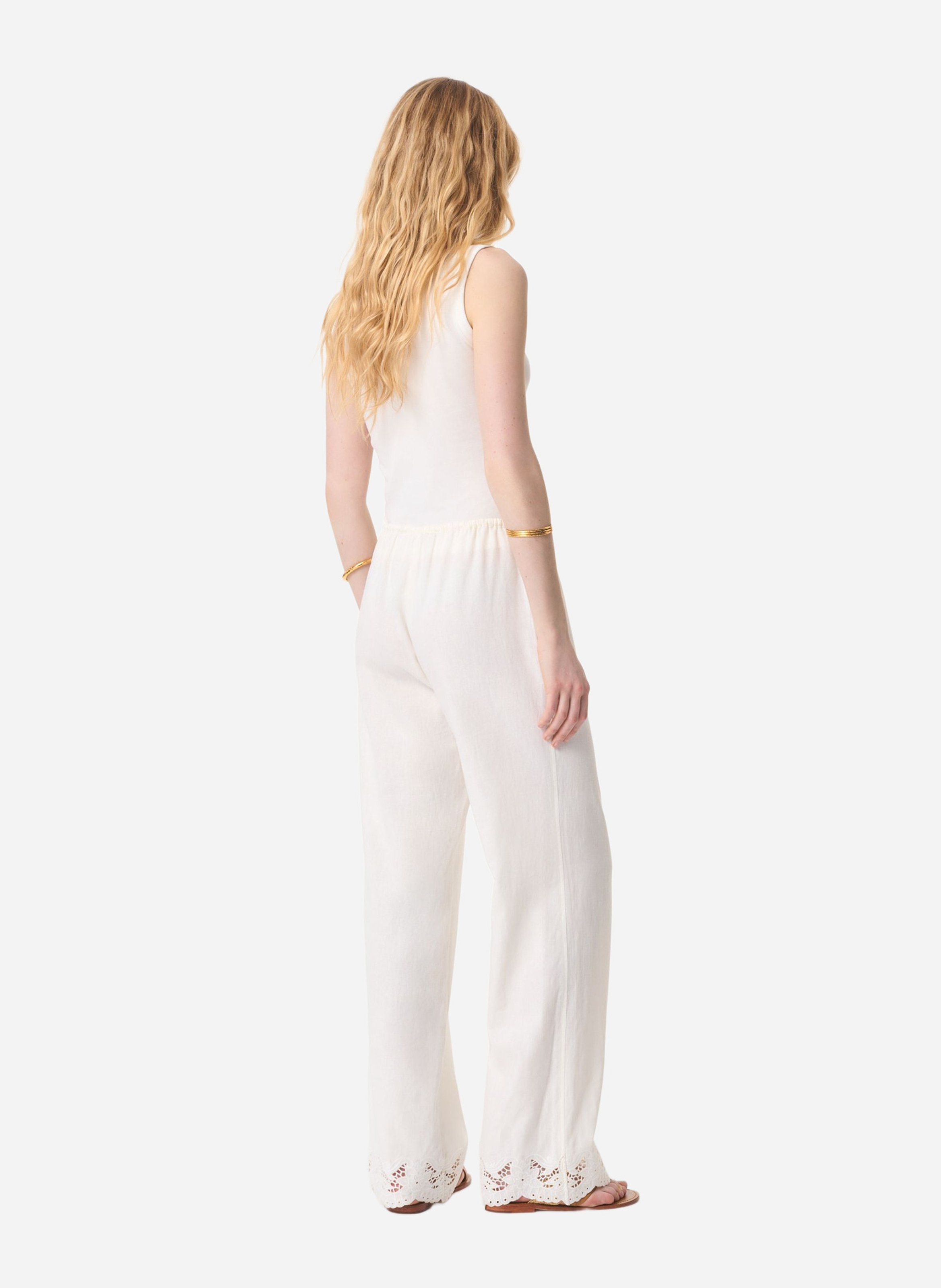 Pantalon droit fluide uni VANESSA BRUNO Blanc