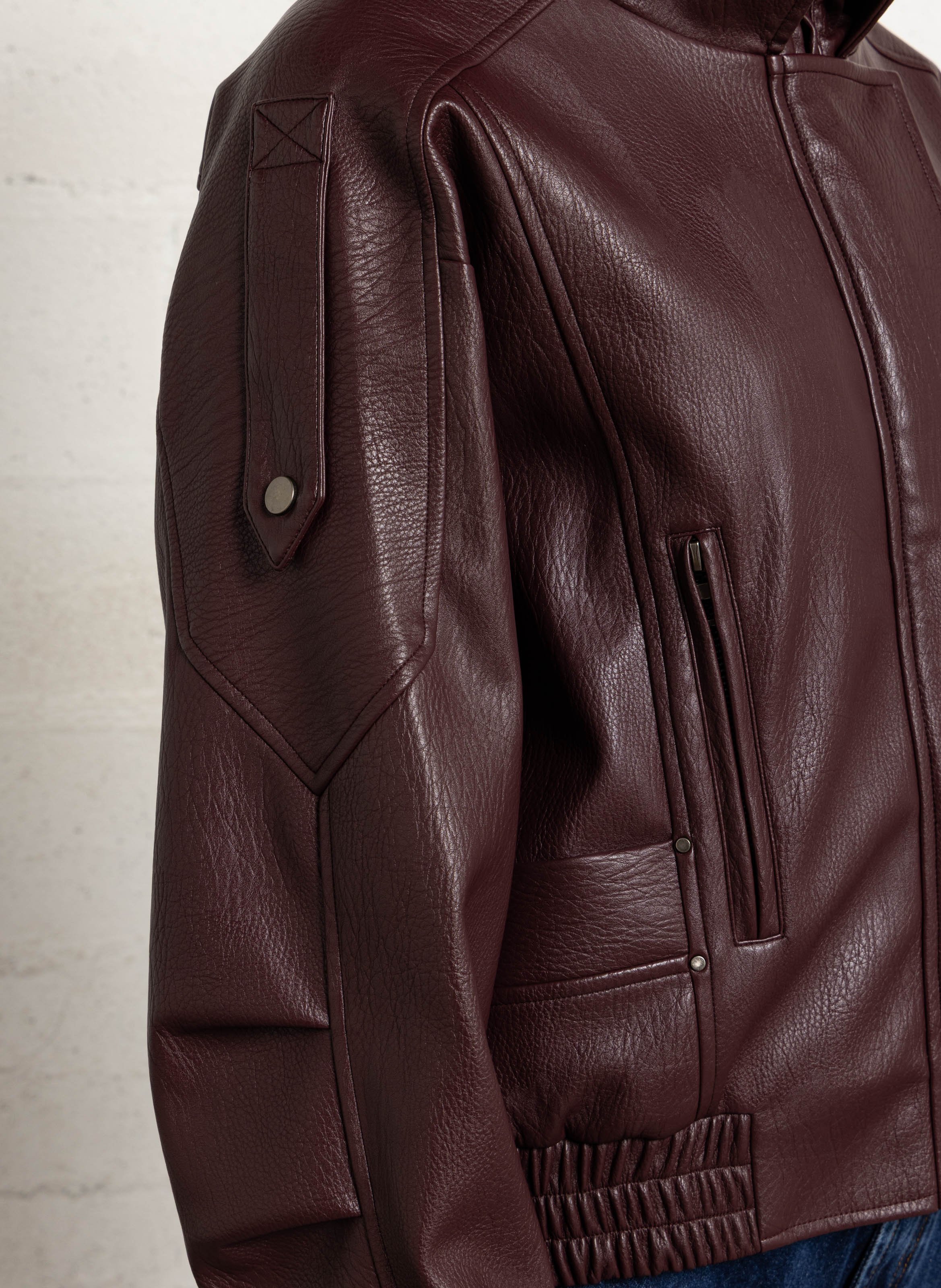 veste effet cuir col montant SUNCOO Prune