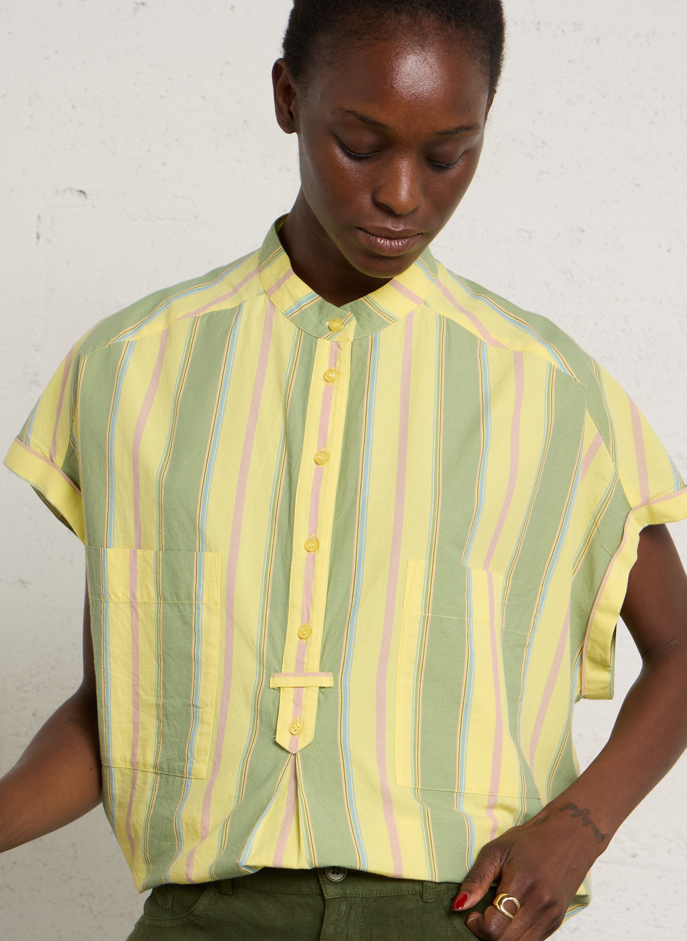 Blouse col rond en coton  BENSIMON Multicolore