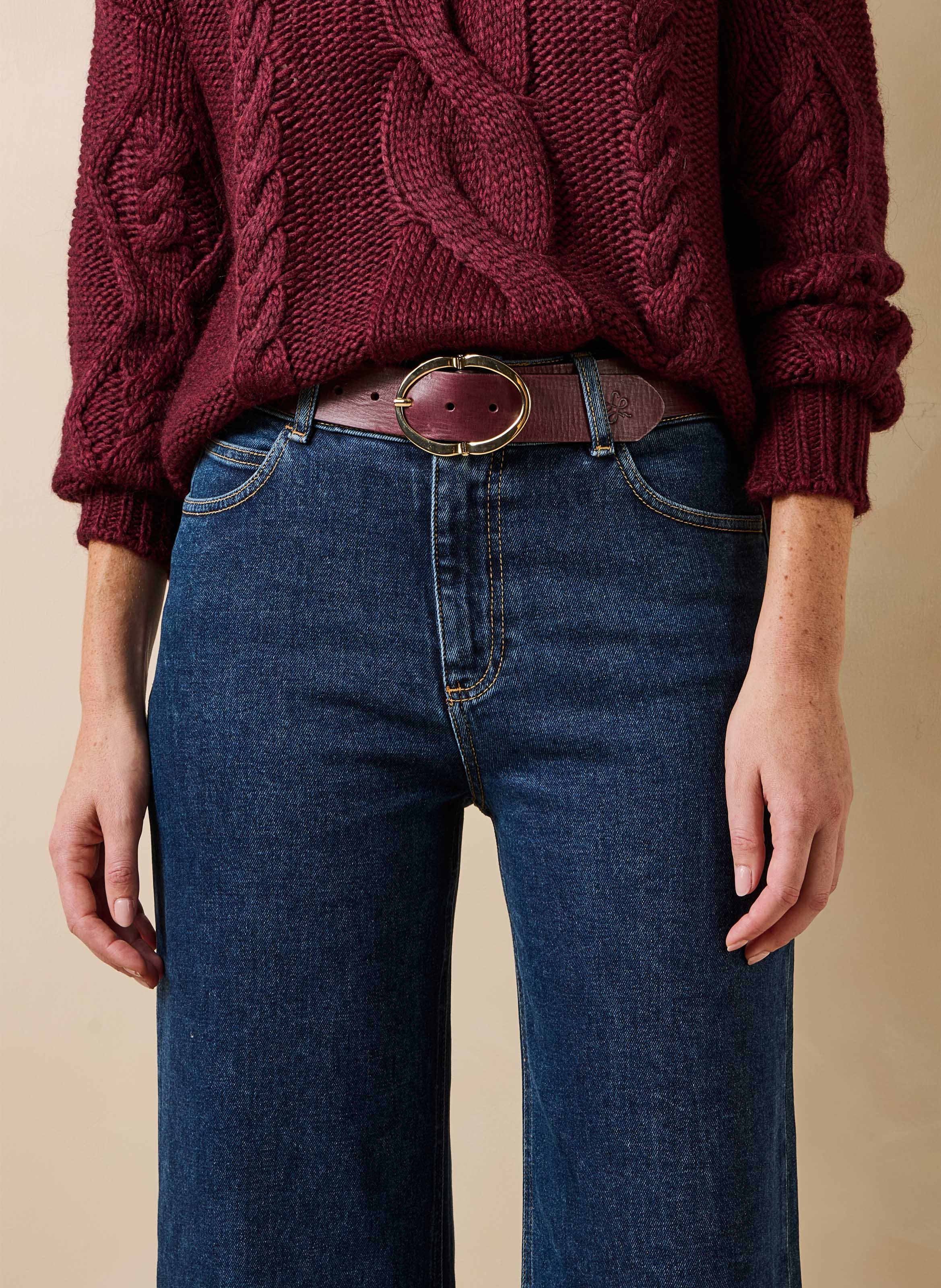 Leather belt  LA FEE MARABOUTEE Red