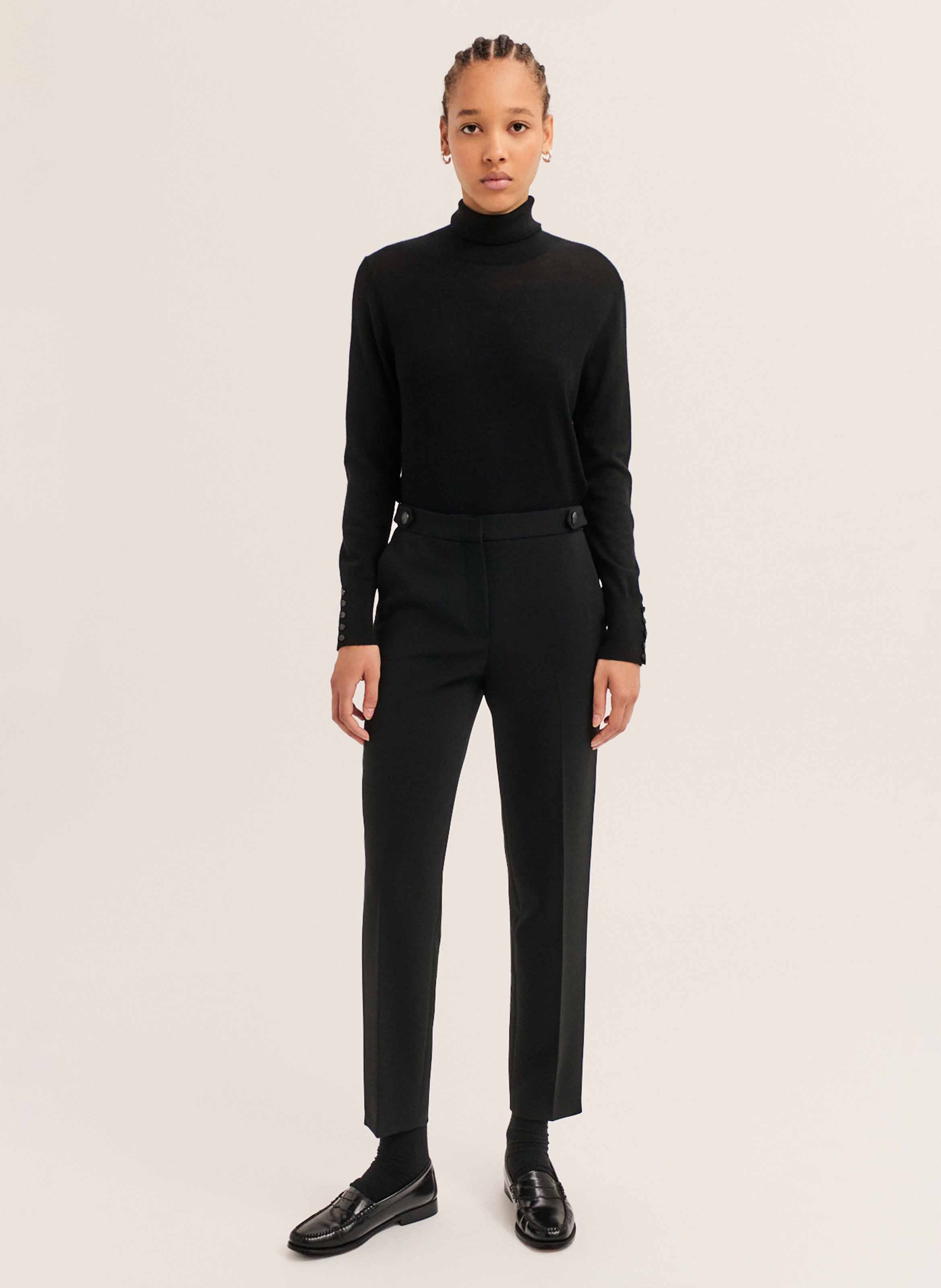 Pantalon de tailleur taille mi-haute PABLO Noir