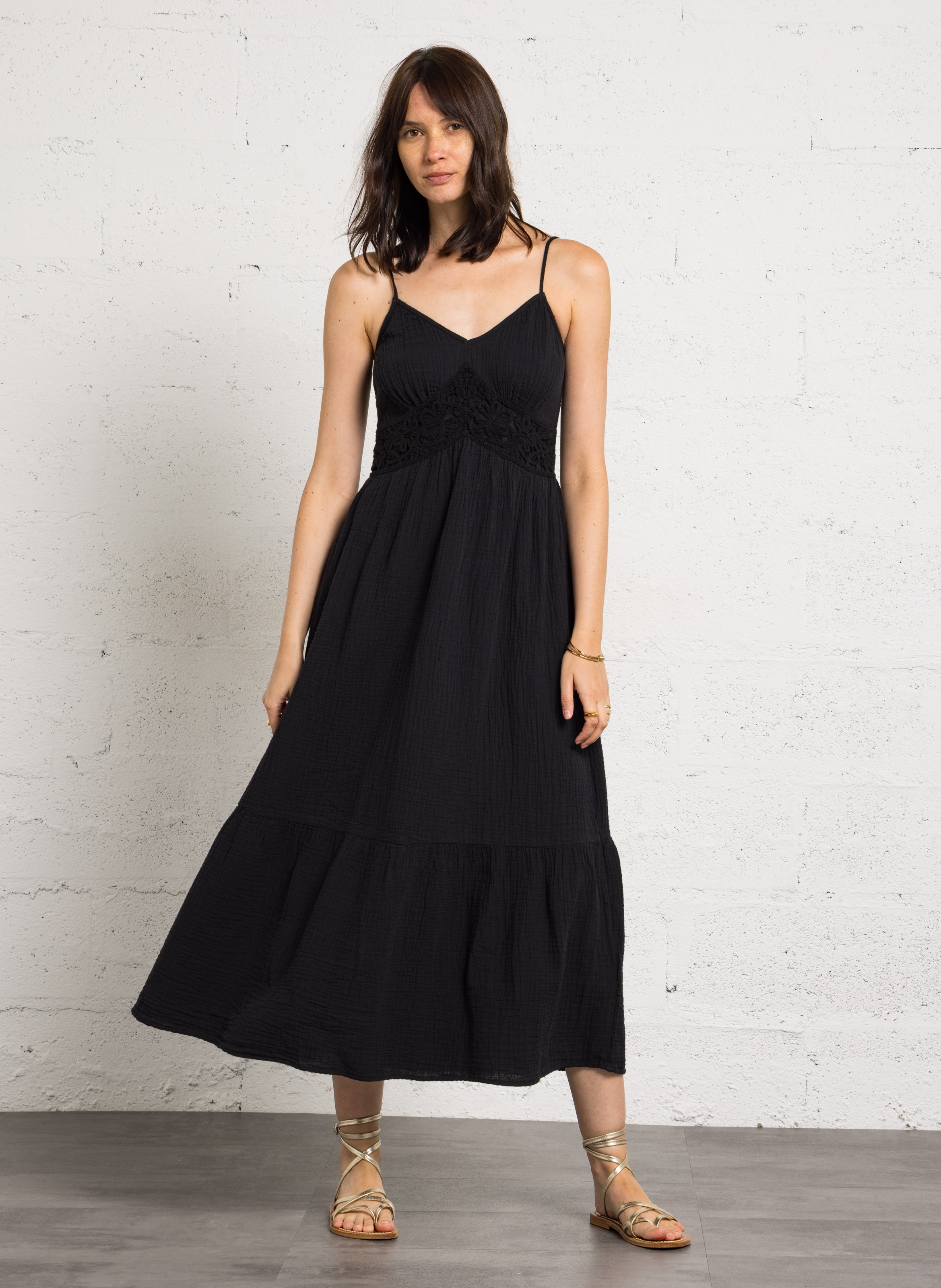 Long cotton dress MAISON 123 Black